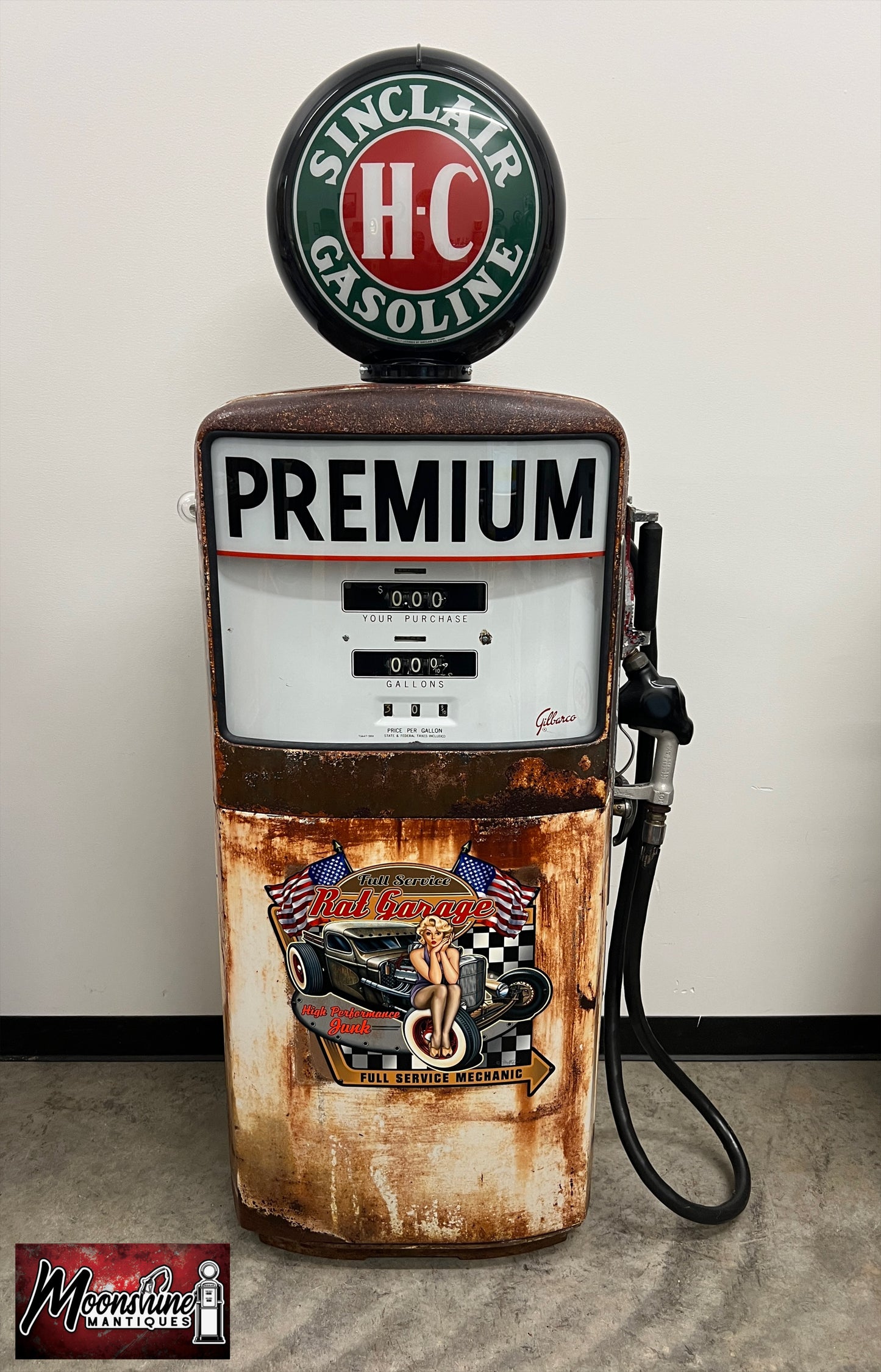1950’s SINCLAIR H-C Rat Rod Garage Gilbarco Gas Pump - Rustoration - Shipping Available!