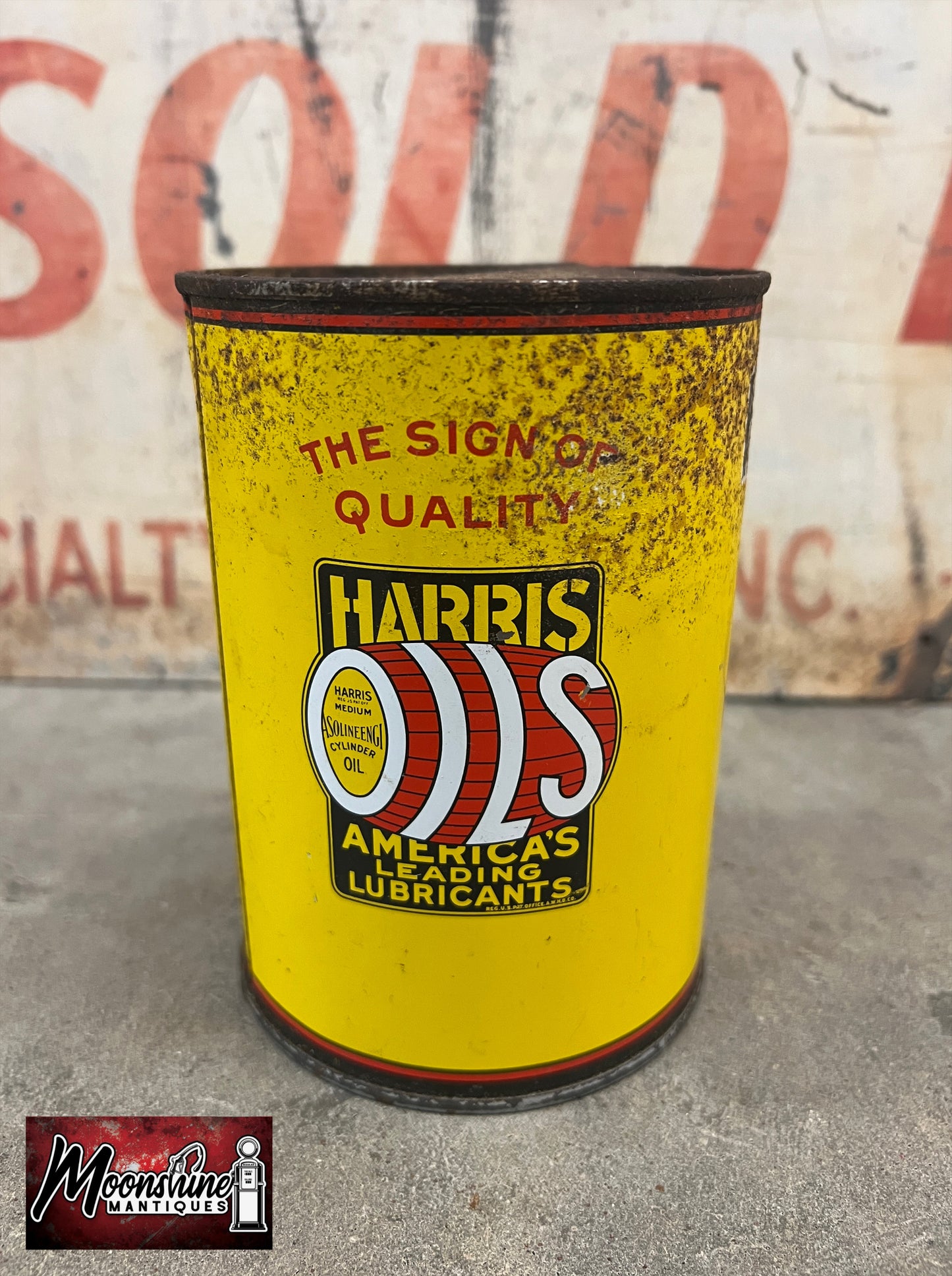 1950’s HARRIS Motor Oil Can 1 qt. - Free Shipping!
