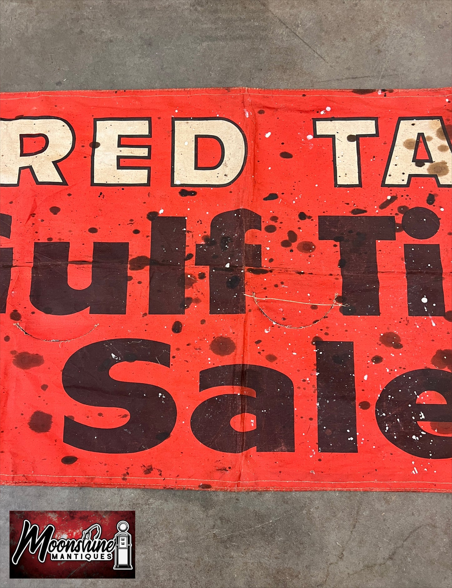 Vtg. 1950's GULF TIRE Banner / Sign - Free Shipping!