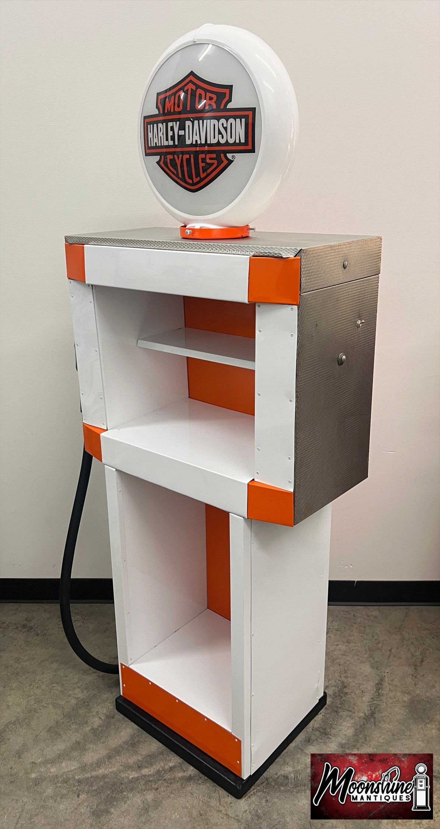Custom 1960’s HARLEY DAVIDSON MOTORCYCLES Tokheim Gas Pump w/ Display Shelves - Free Shipping!