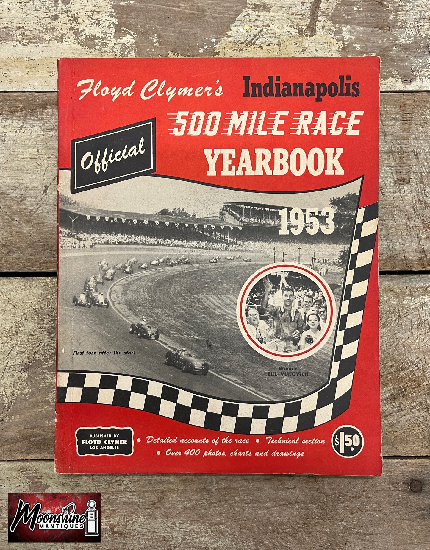 Floyd Clymer's 1953 Indianapolis 500 Race Yearbook - Free Shipping!
