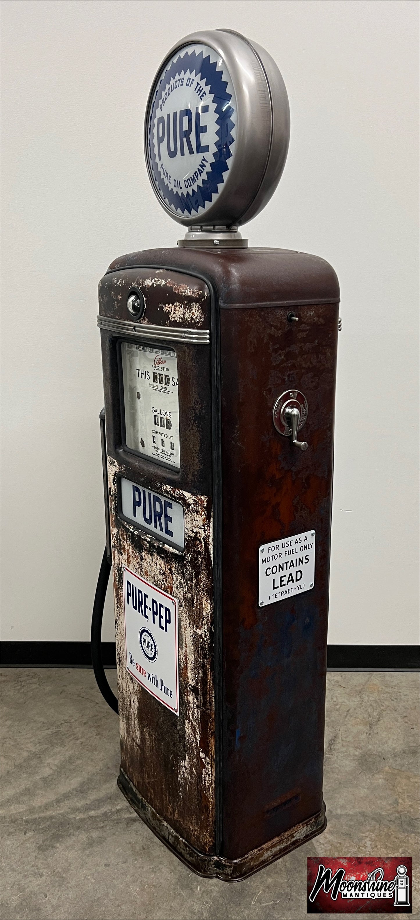 1940’s PURE GASOLINE Gilbarco Gas Pump - Rustoration - Shipping Available!