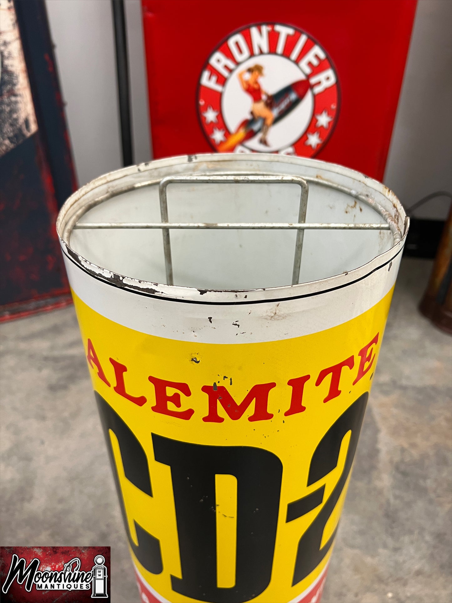 1960’s Mickey Rooney ALEMITE CD-2 Engine Additive Can Display Sign - Gas & Oil - Free Shipping!