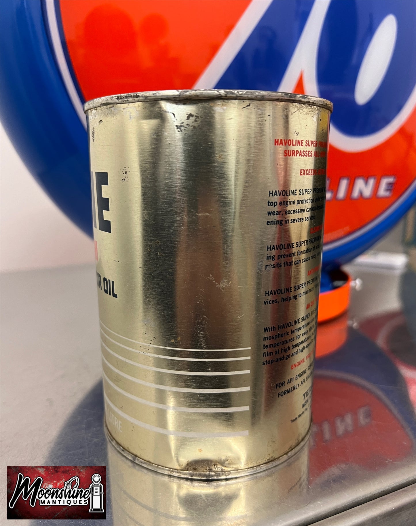 FULL 1970’s TEXACO Havoline Super Premium Motor Oil Can 1 qt. - Free Shipping!