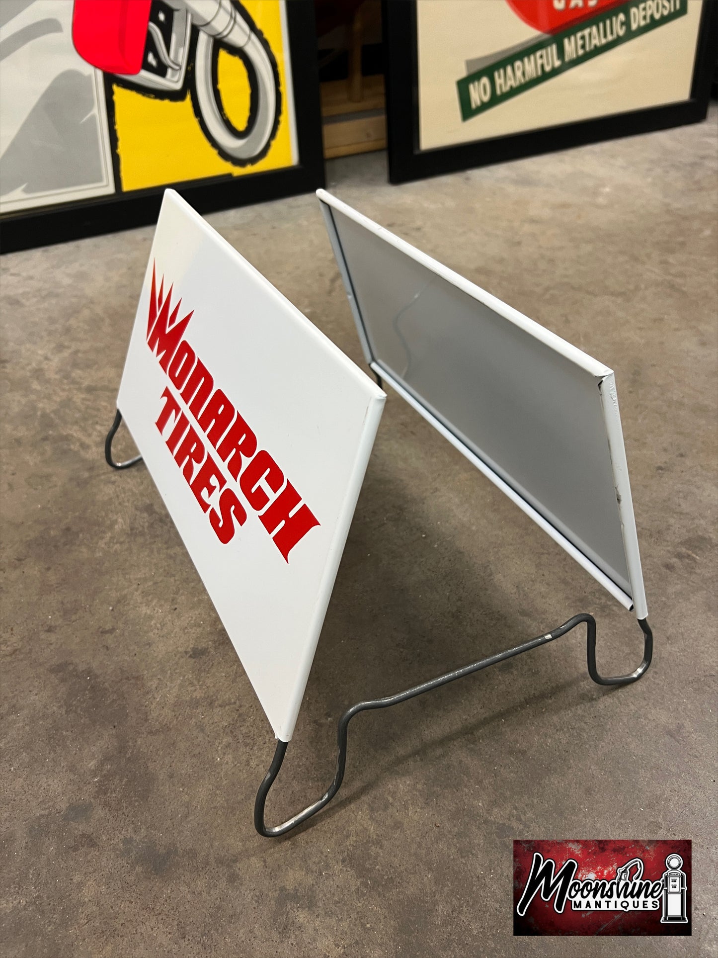 NOS - Vtg. MONARCH TIRES Display Stand Rack Sign - Free Shipping!