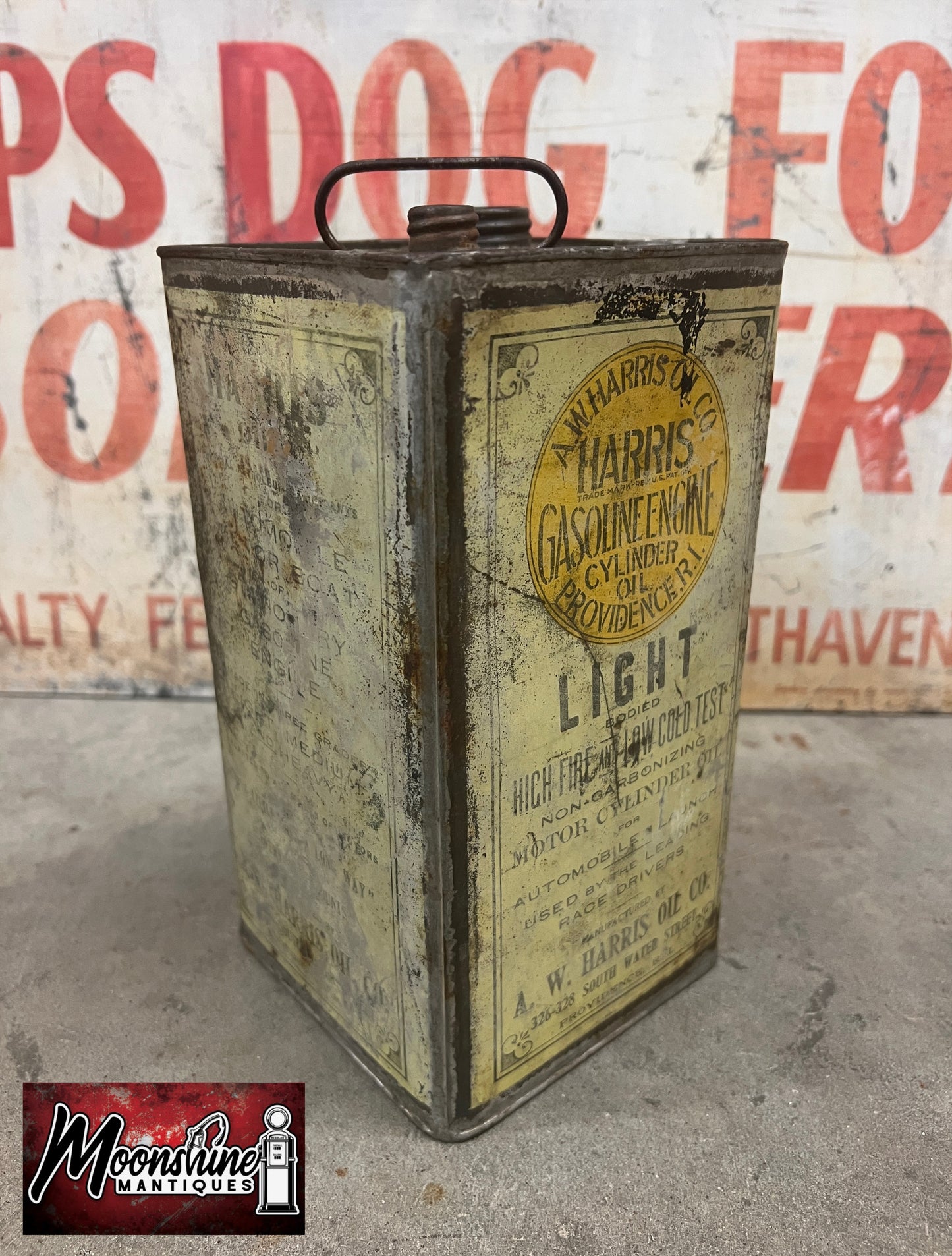 RARE Early 1900's HARRIS Gasoline Engine Cylinder Oil Can - Free Shipping!