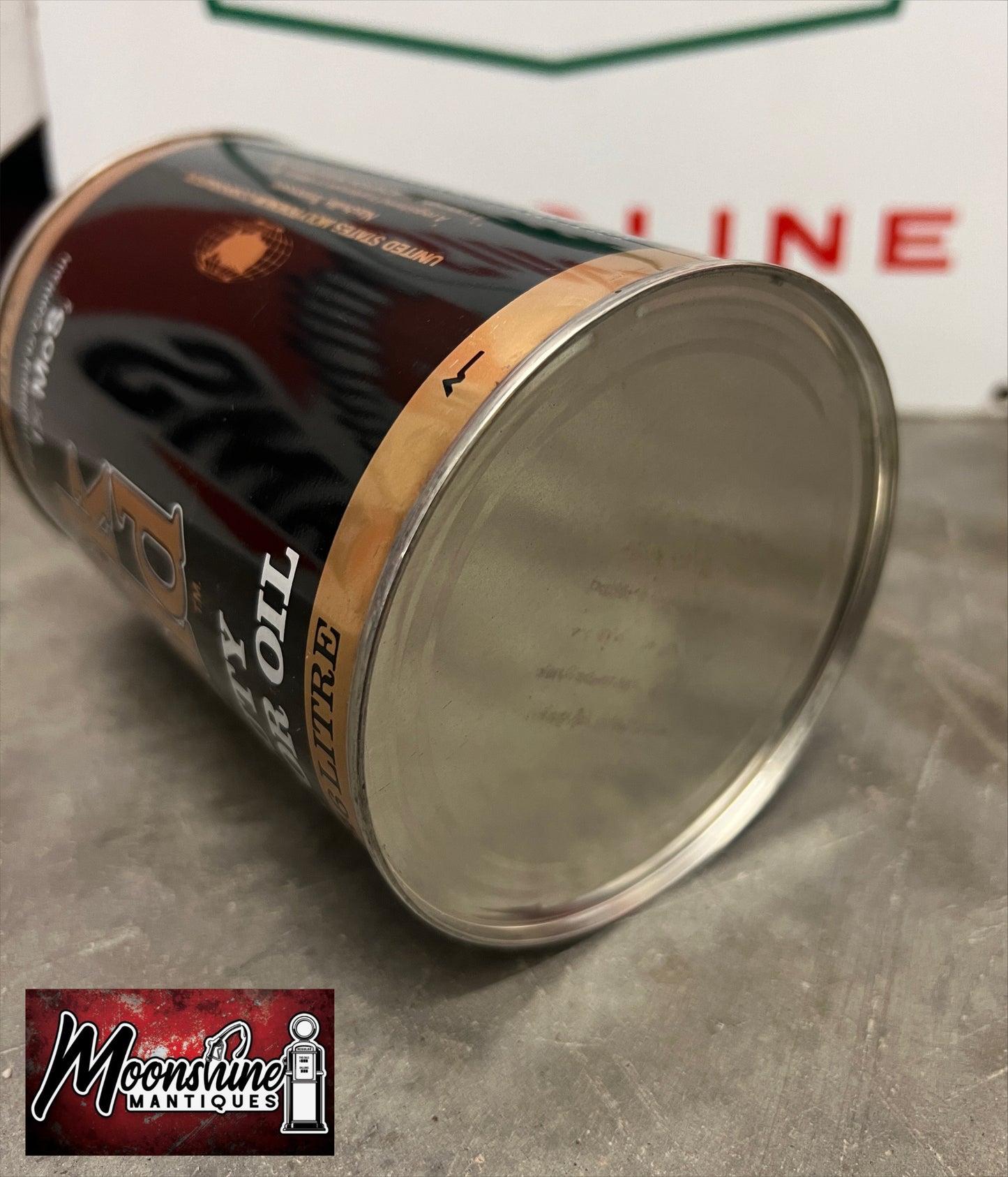 FULL 1960’s MOLY Black Gold Truck Motor Oil Can 1 qt. - Free Shipping!