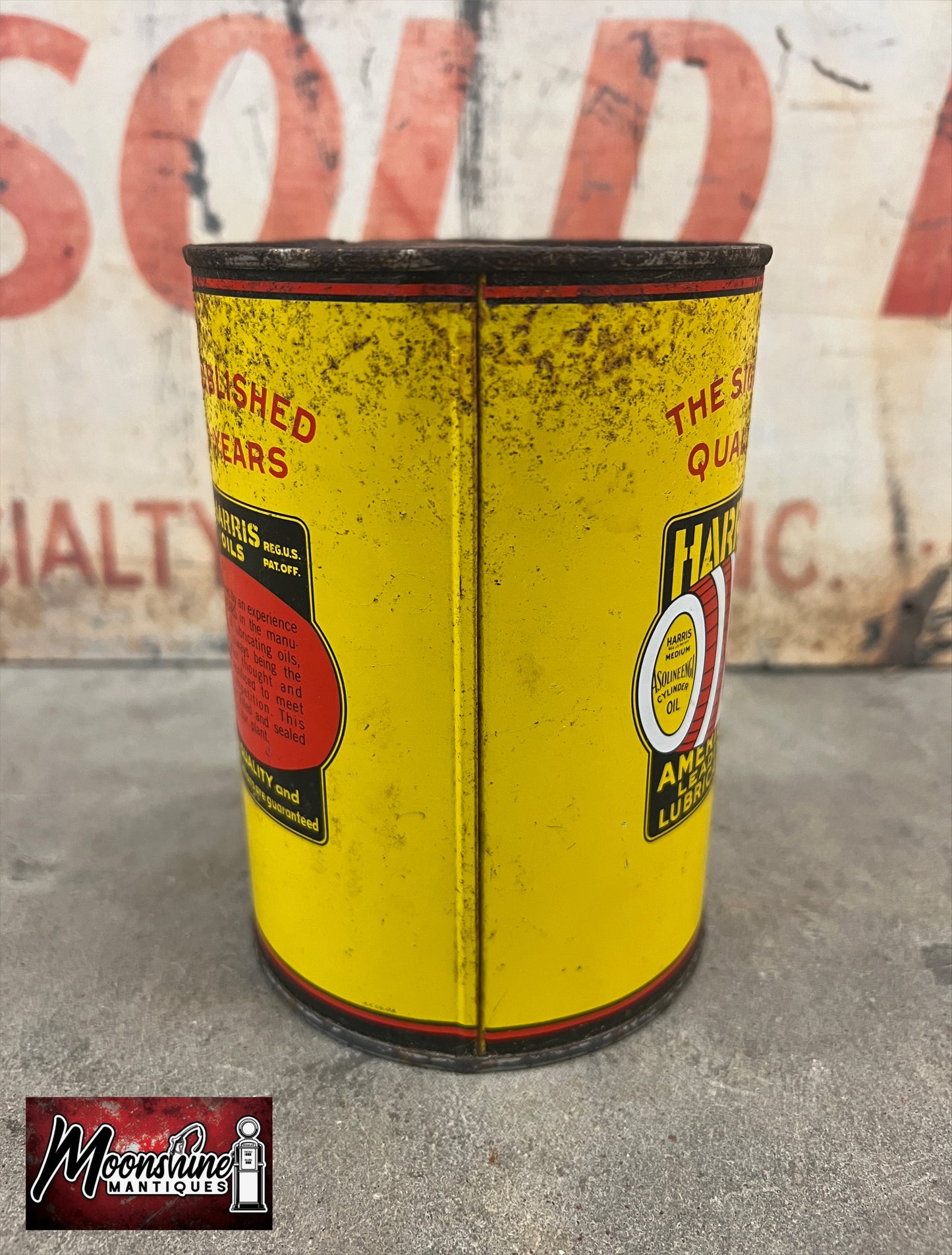 1950’s HARRIS Motor Oil Can 1 qt. - Free Shipping!