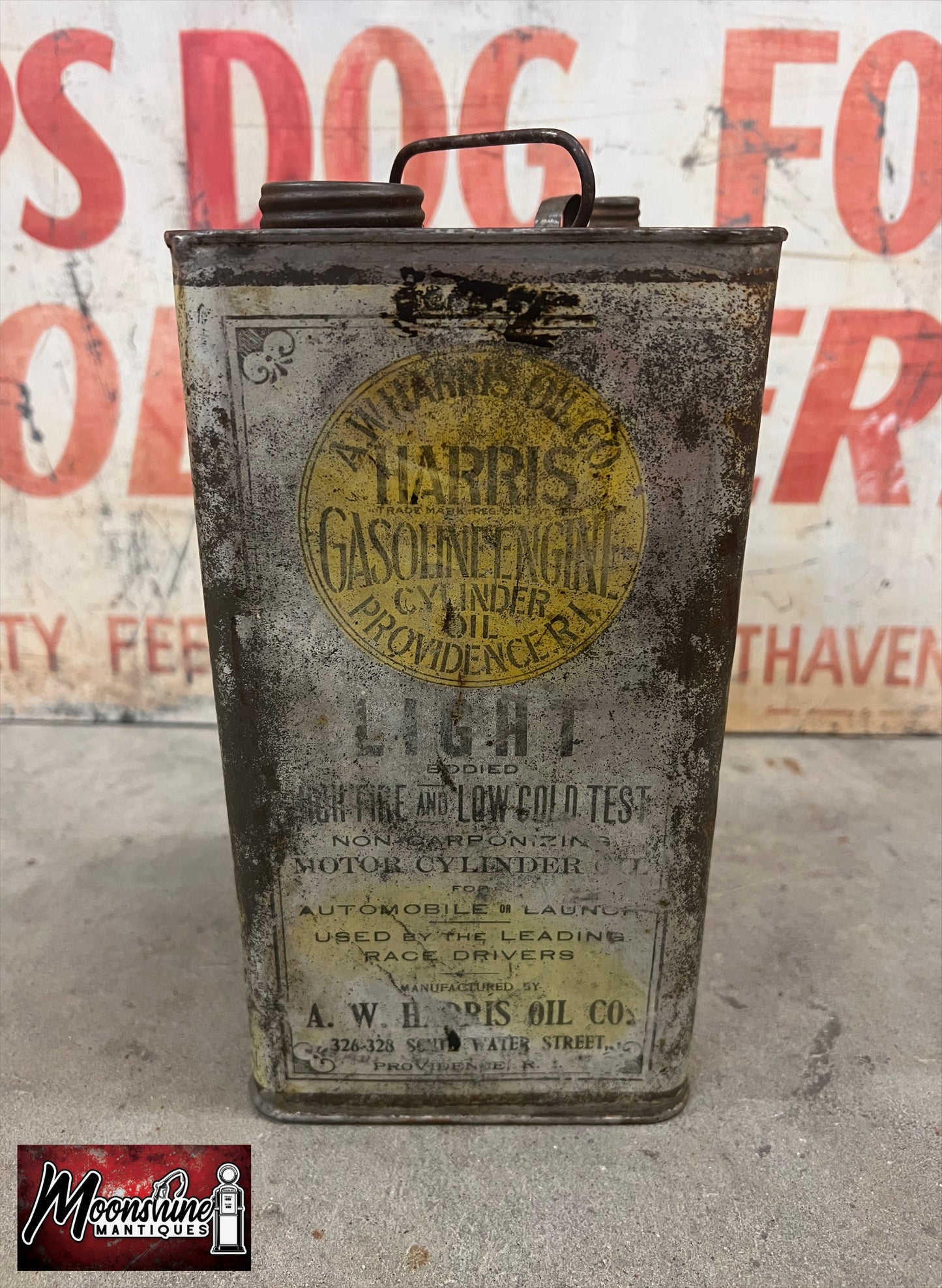 RARE Early 1900's HARRIS Gasoline Engine Cylinder Oil Can - Free Shipping!