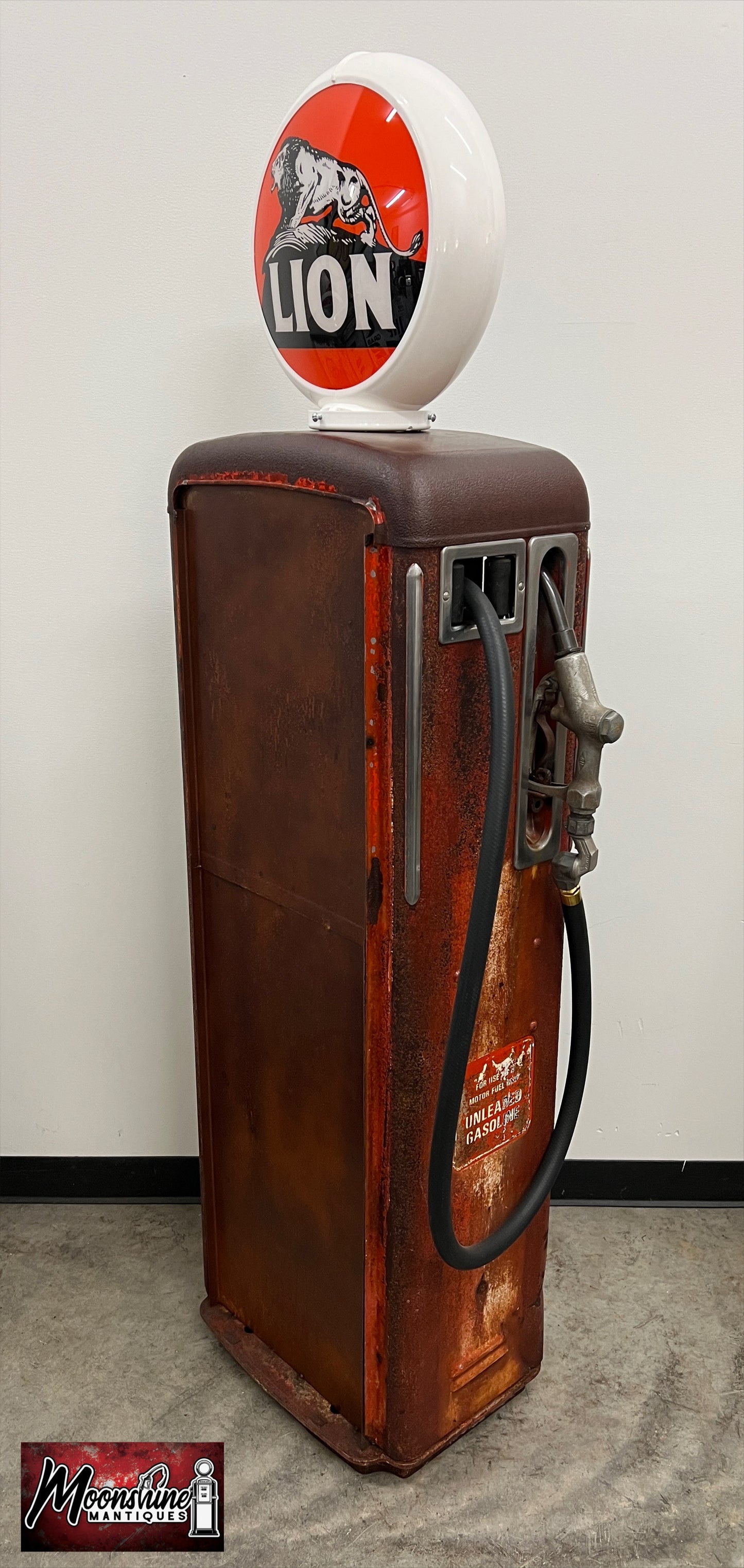 Rustoration 1950’s LION GASOLINE Gilbarco Gas Pump w/ Shelves - Free Shipping!