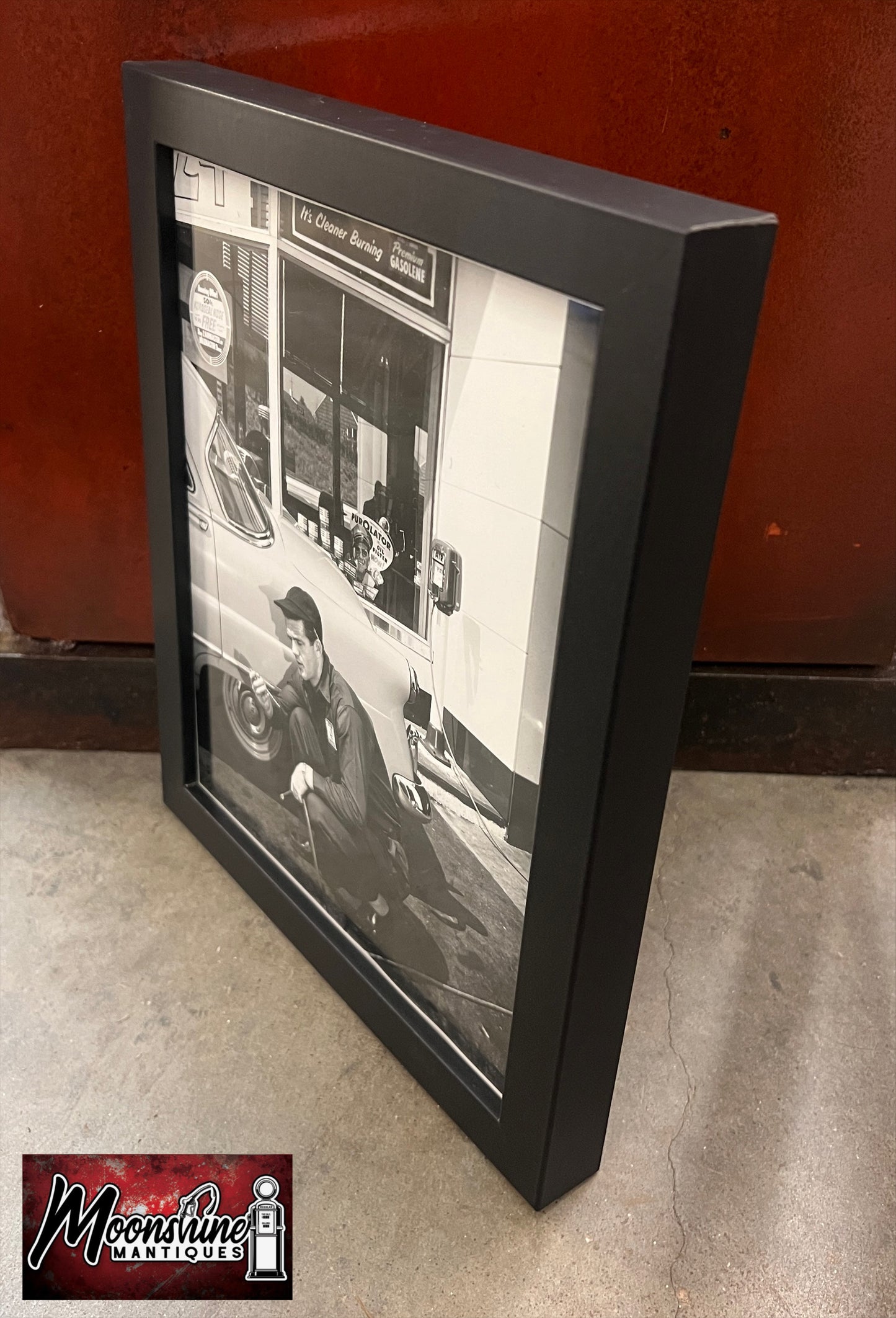 Vtg. Original 1950's CITIES SERVICE STATION Framed Photo - Free Shipping!
