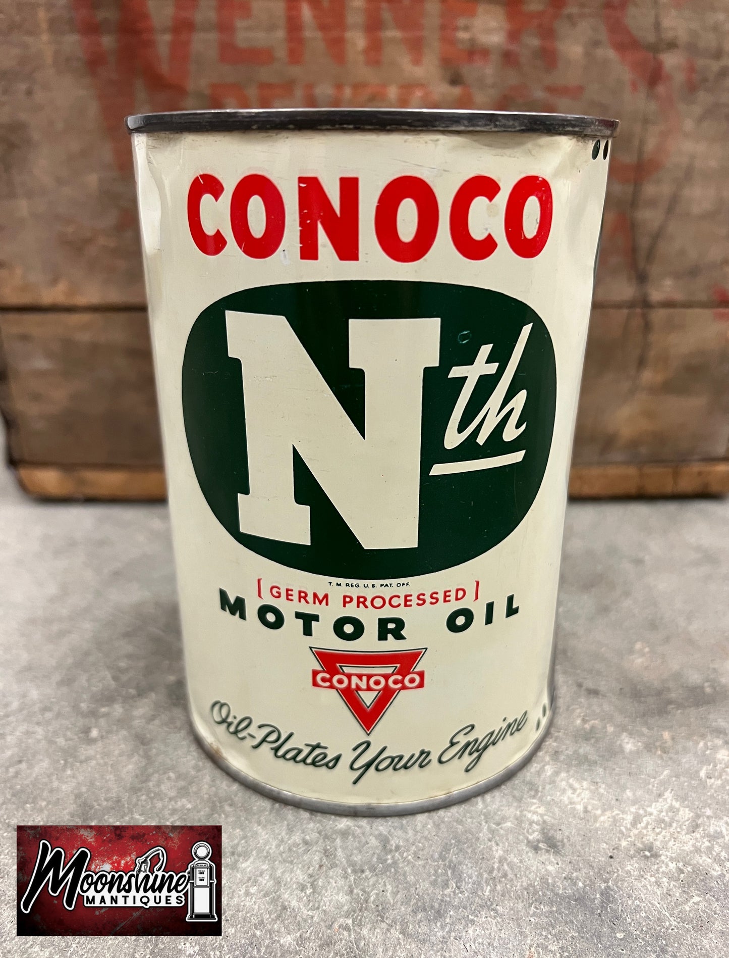 1940’s CONOCO Nth Motor Oil Can 1 qt. - Free Shipping!