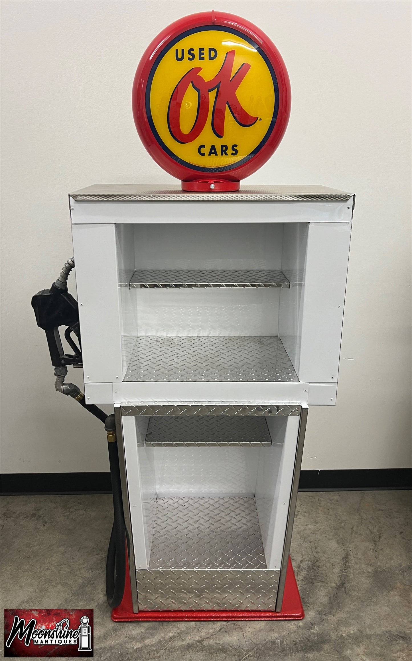 Custom 1960’s Chevrolet OK USED CARS Bennett Gas Pump w/ Display Shelves - Free Shipping!