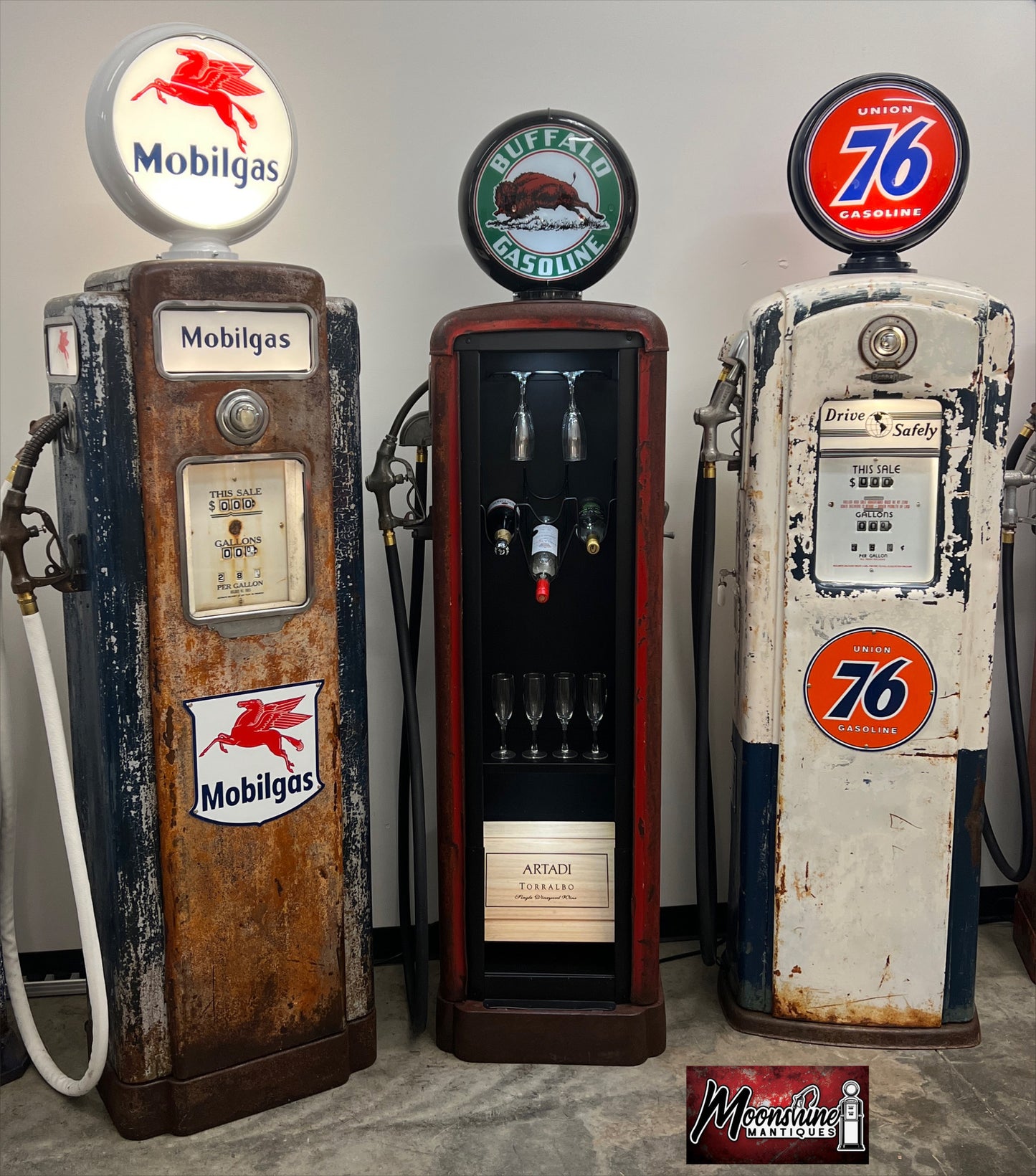 1930’s BUFFALO GASOLINE Gilbarco Gas Pump Wine Cabinet - Home / Bar Decor - Free Shipping!