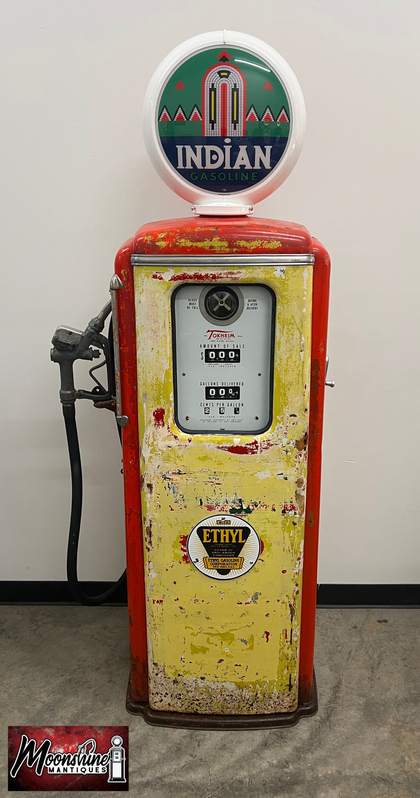 Rustoration 1940’s INDIAN GASOLINE Tokheim 39 Gas Pump - Gas & Oil - Shipping Available!