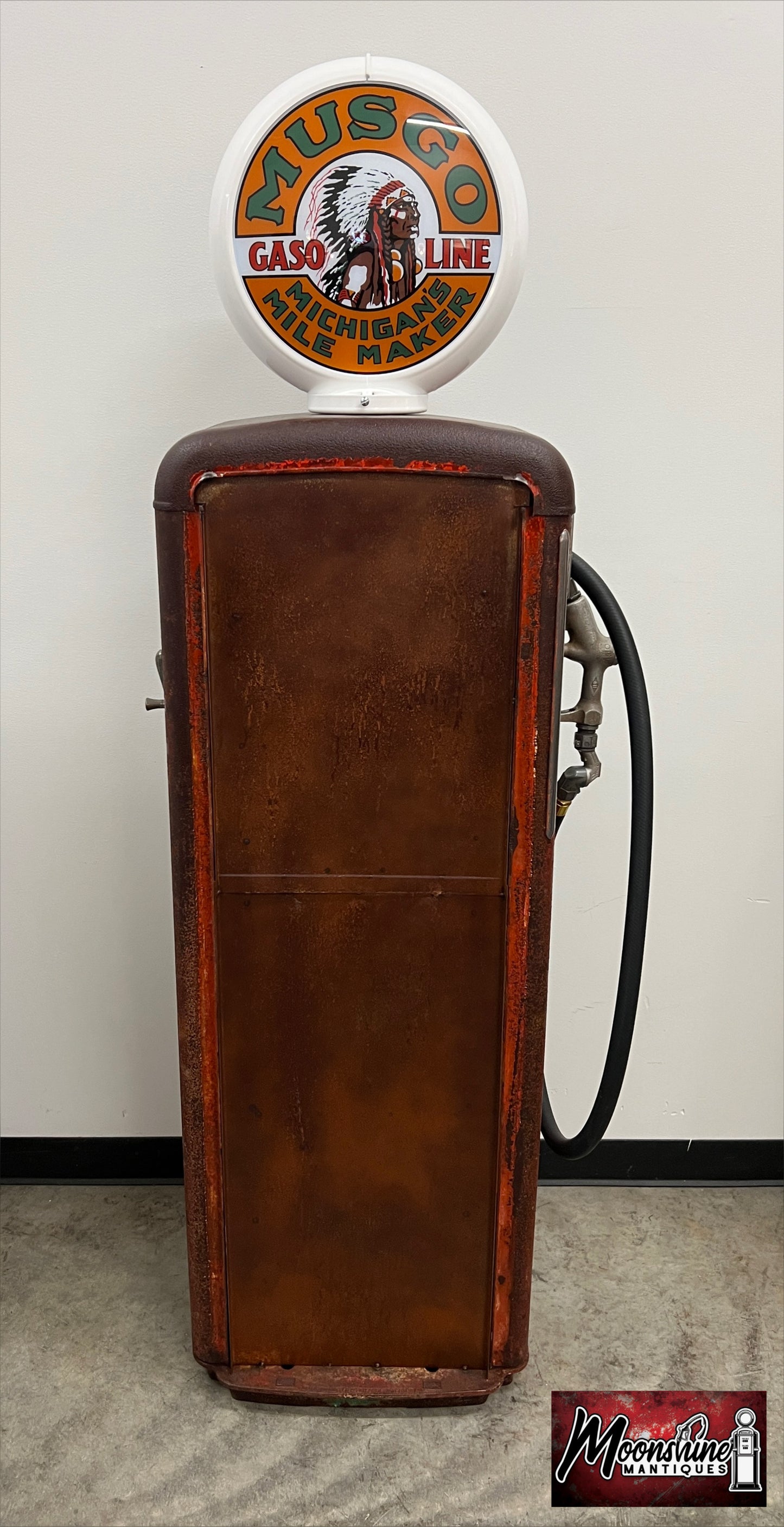 Rustoration 1950’s MUSGO GASOLINE Gilbarco Gas Pump w/ Shelves - Free Shipping!
