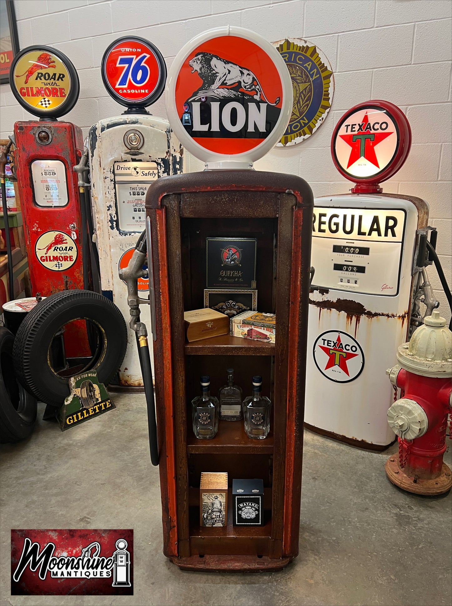 Rustoration 1950’s LION GASOLINE Gilbarco Gas Pump w/ Shelves - Free Shipping!