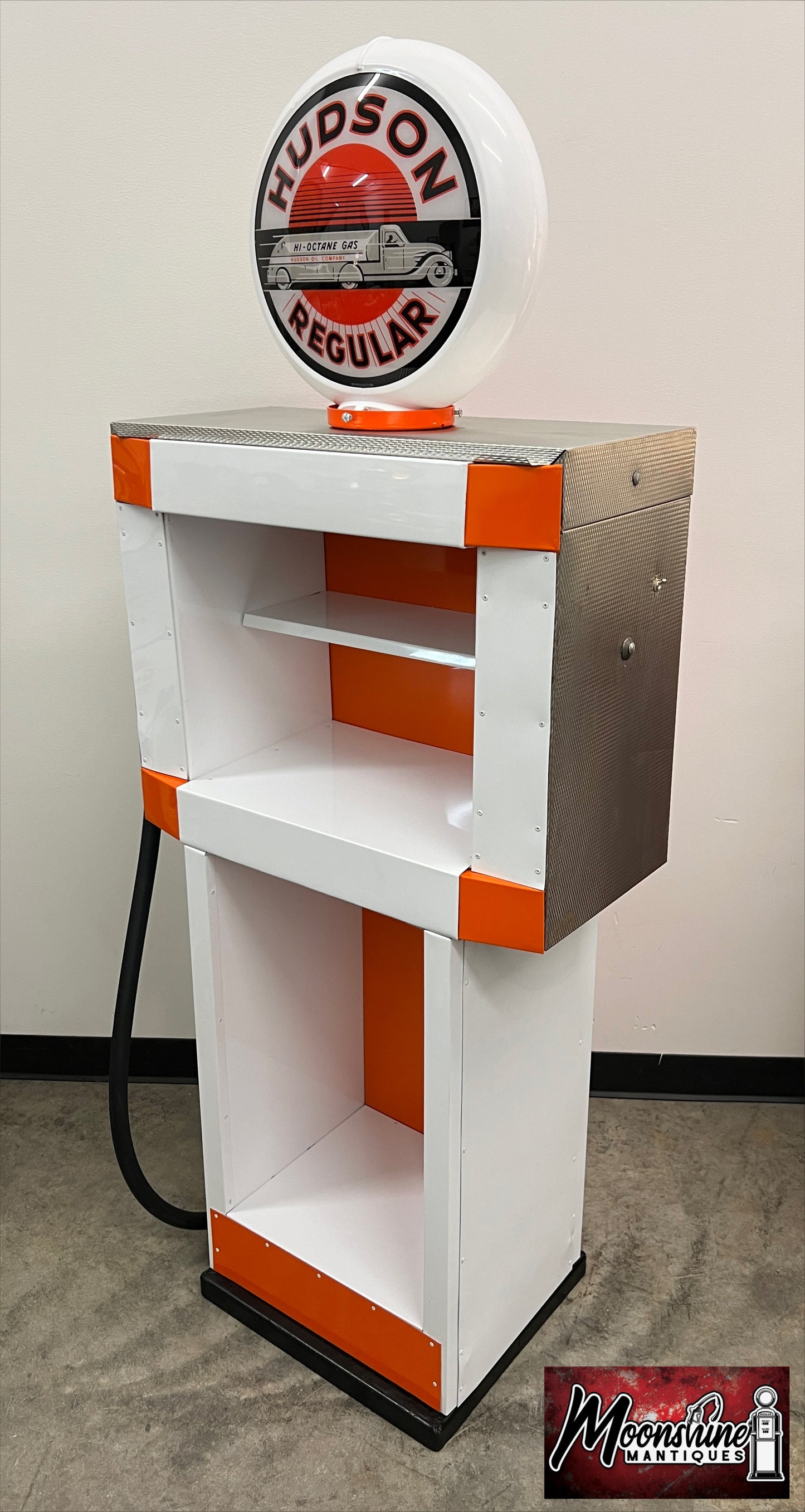 Custom 1960’s HUDSON GASOLINE Tokheim Gas Pump w/ Display Shelves - Free Shipping!