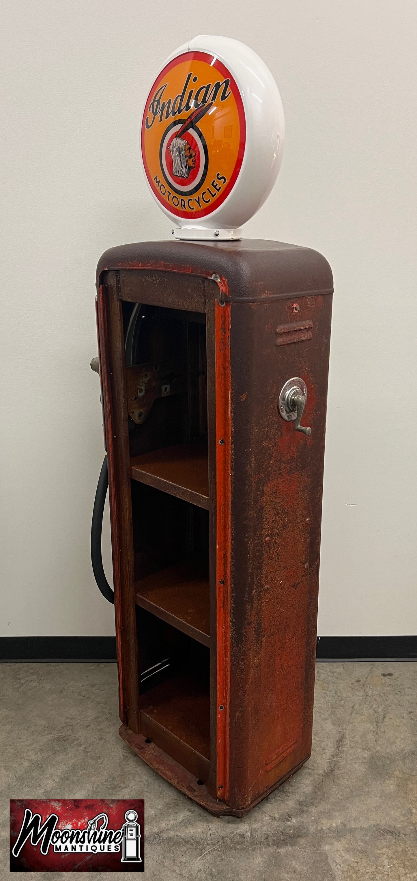 1950’s INDIAN MOTORCYCLES Gilbarco Gas Pump w/ Custom Shelves - Rustoration - Free Shipping!