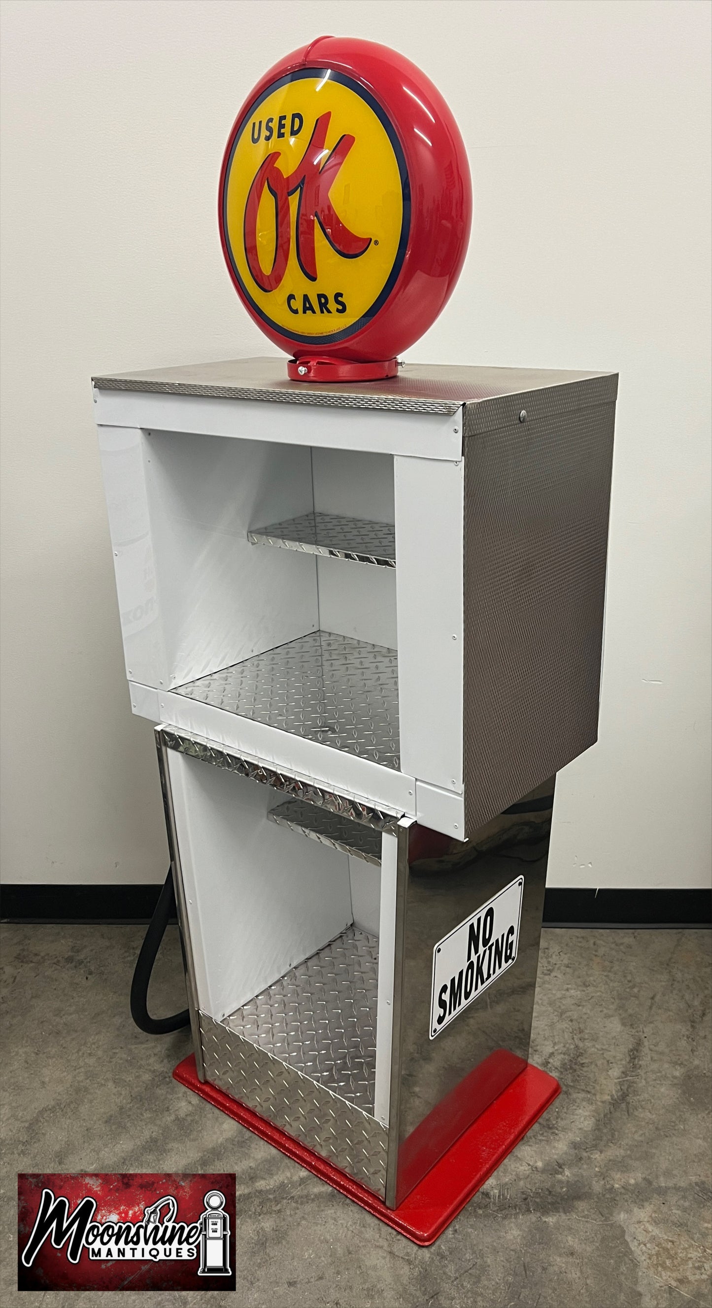 Custom 1960’s Chevrolet OK USED CARS Bennett Gas Pump w/ Display Shelves - Free Shipping!