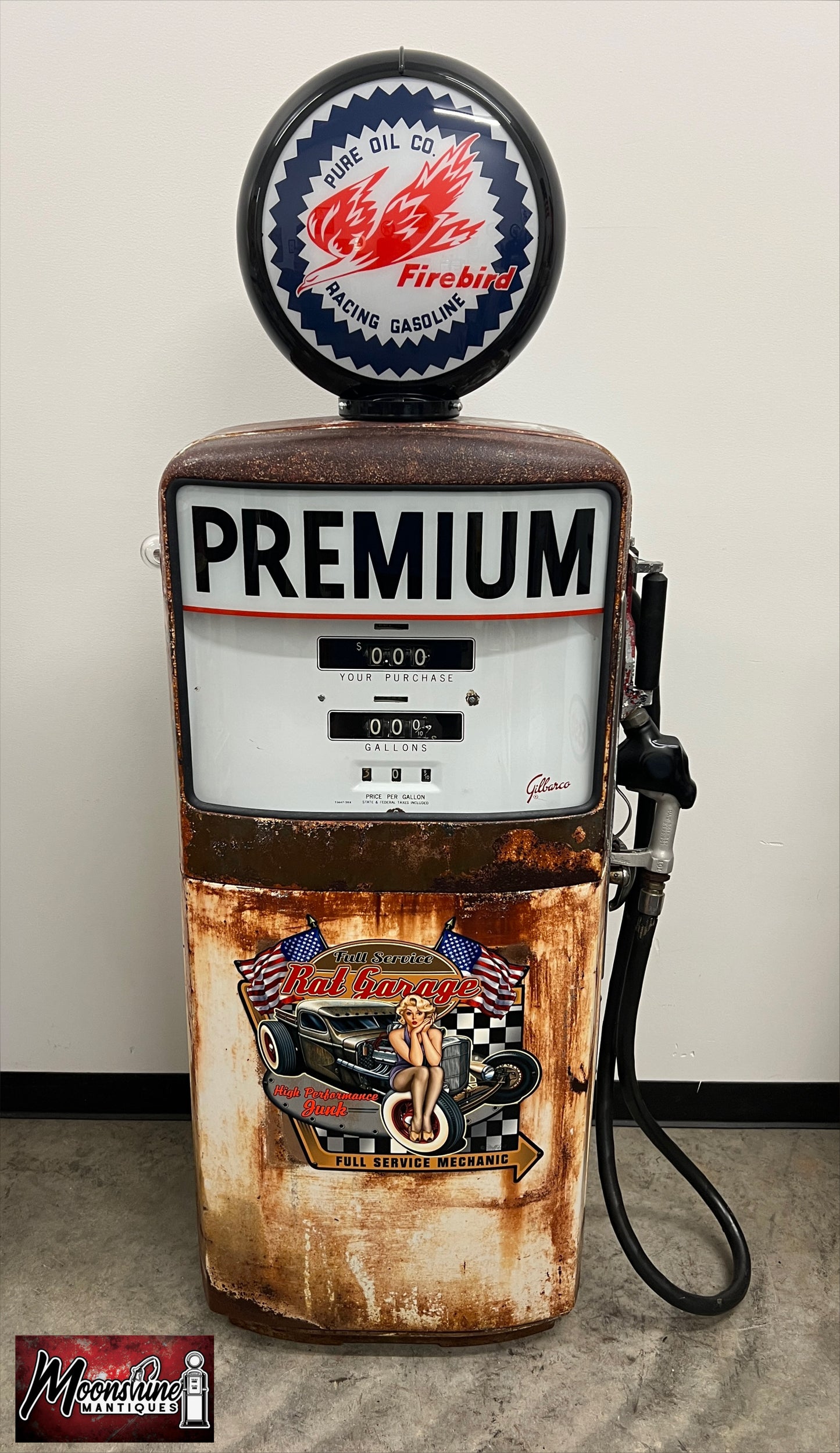 1950’s PURE FIREBIRD Rat Rod Garage Gilbarco Gas Pump - Rustoration - Shipping Available!
