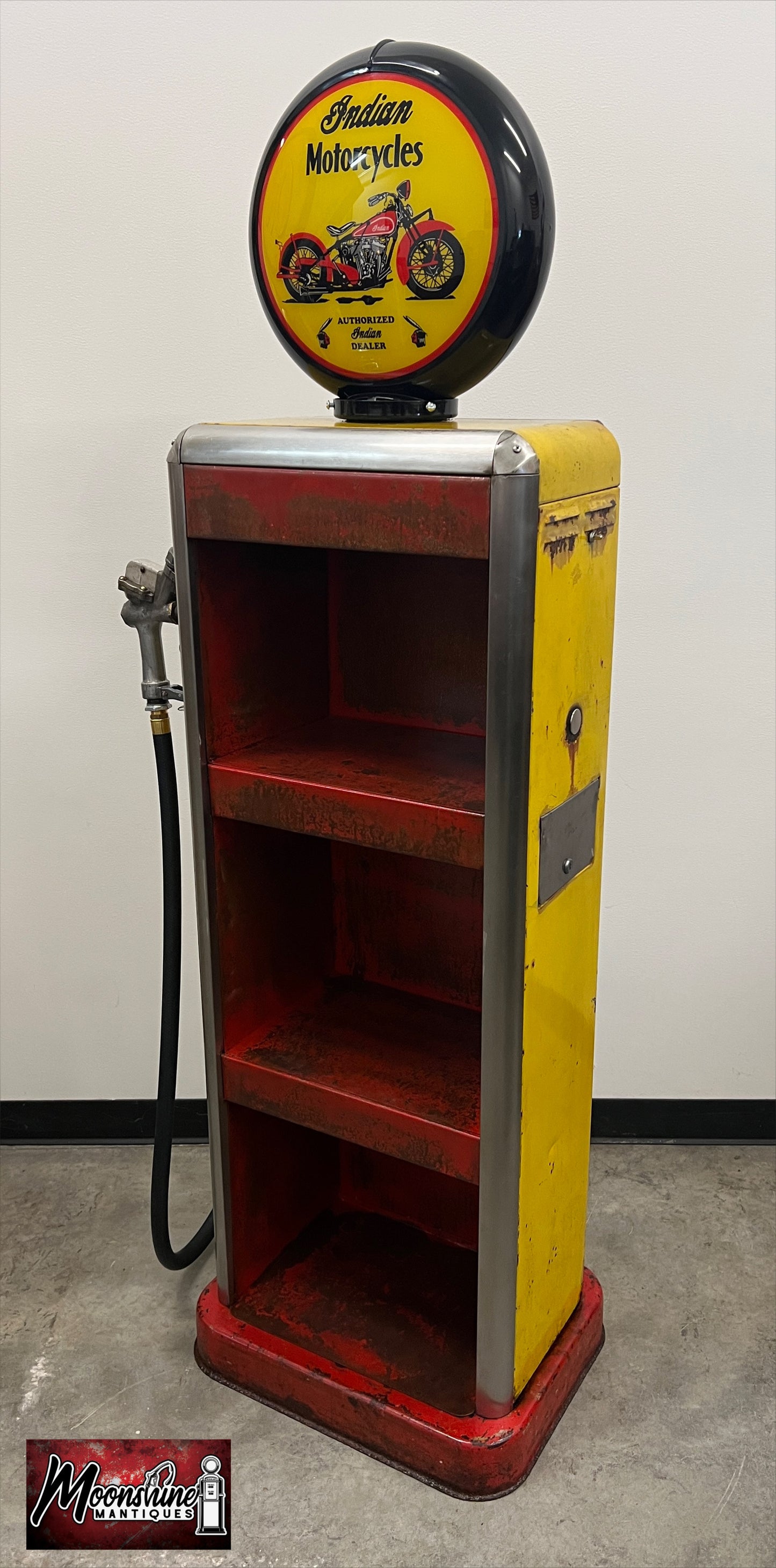 Rustoration 1940’s INDIAN MOTORCYCLES Bowser Gas Pump w/ Shelves - Free Shipping!