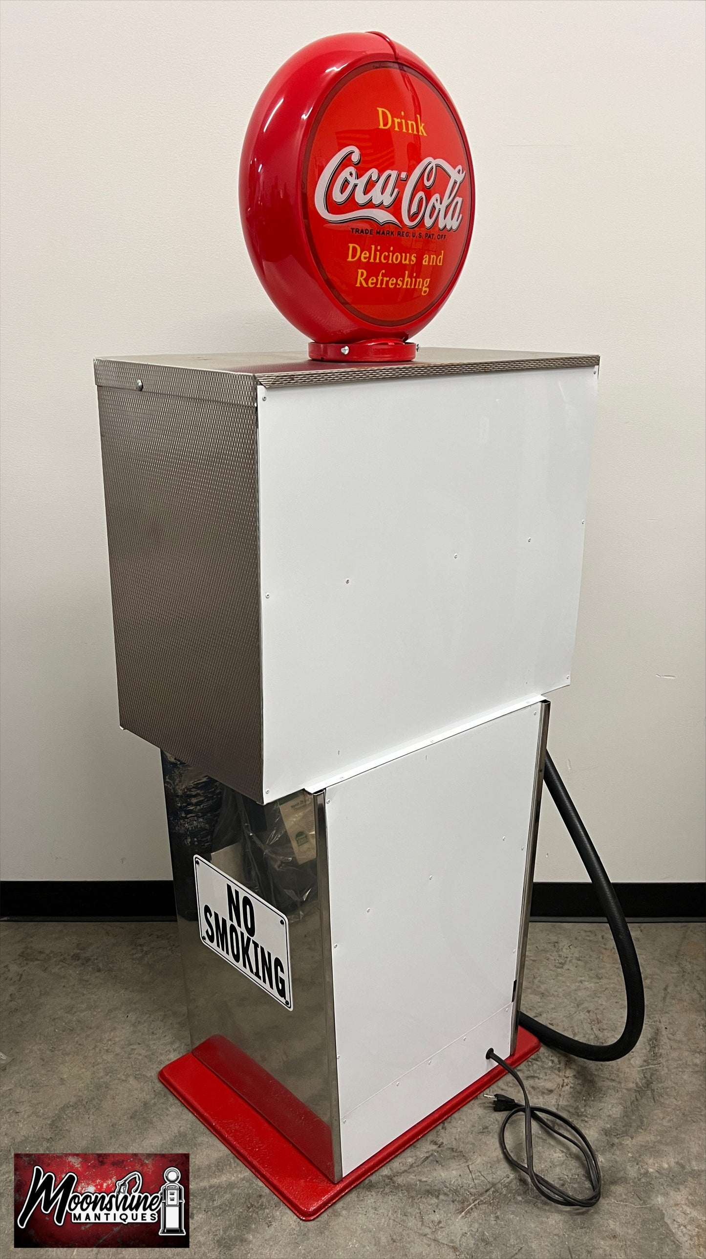 Custom 1960’s COCA COLA Bennett Gas Pump w/ Display Shelves - Free Shipping!