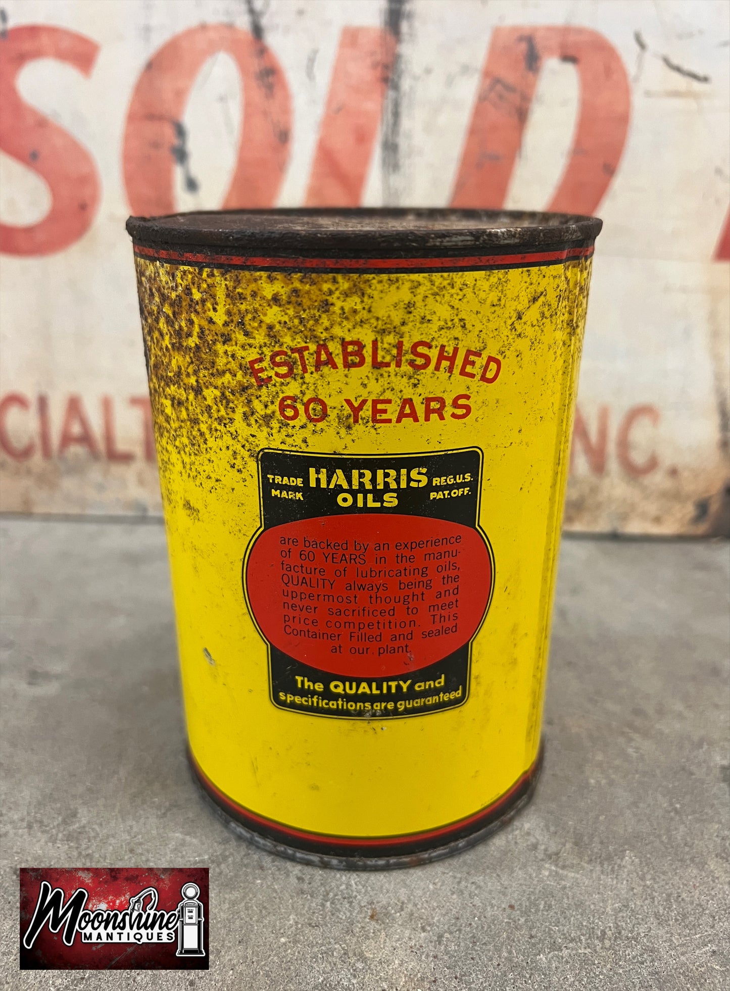 1950’s HARRIS Motor Oil Can 1 qt. - Free Shipping!