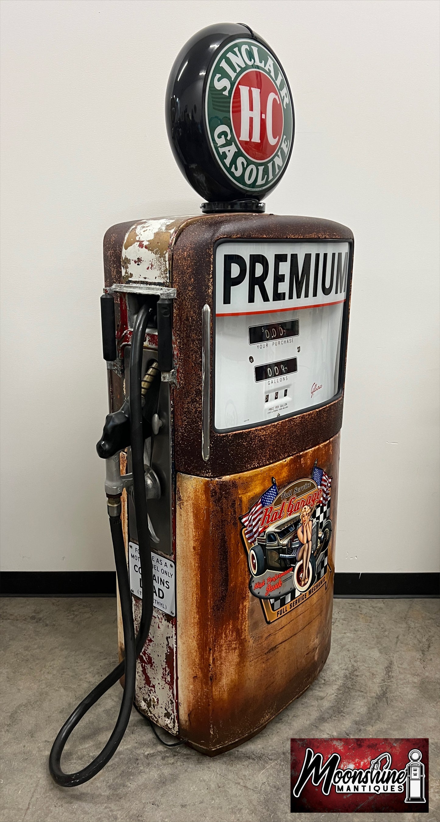 1950’s SINCLAIR H-C Rat Rod Garage Gilbarco Gas Pump - Rustoration - Shipping Available!