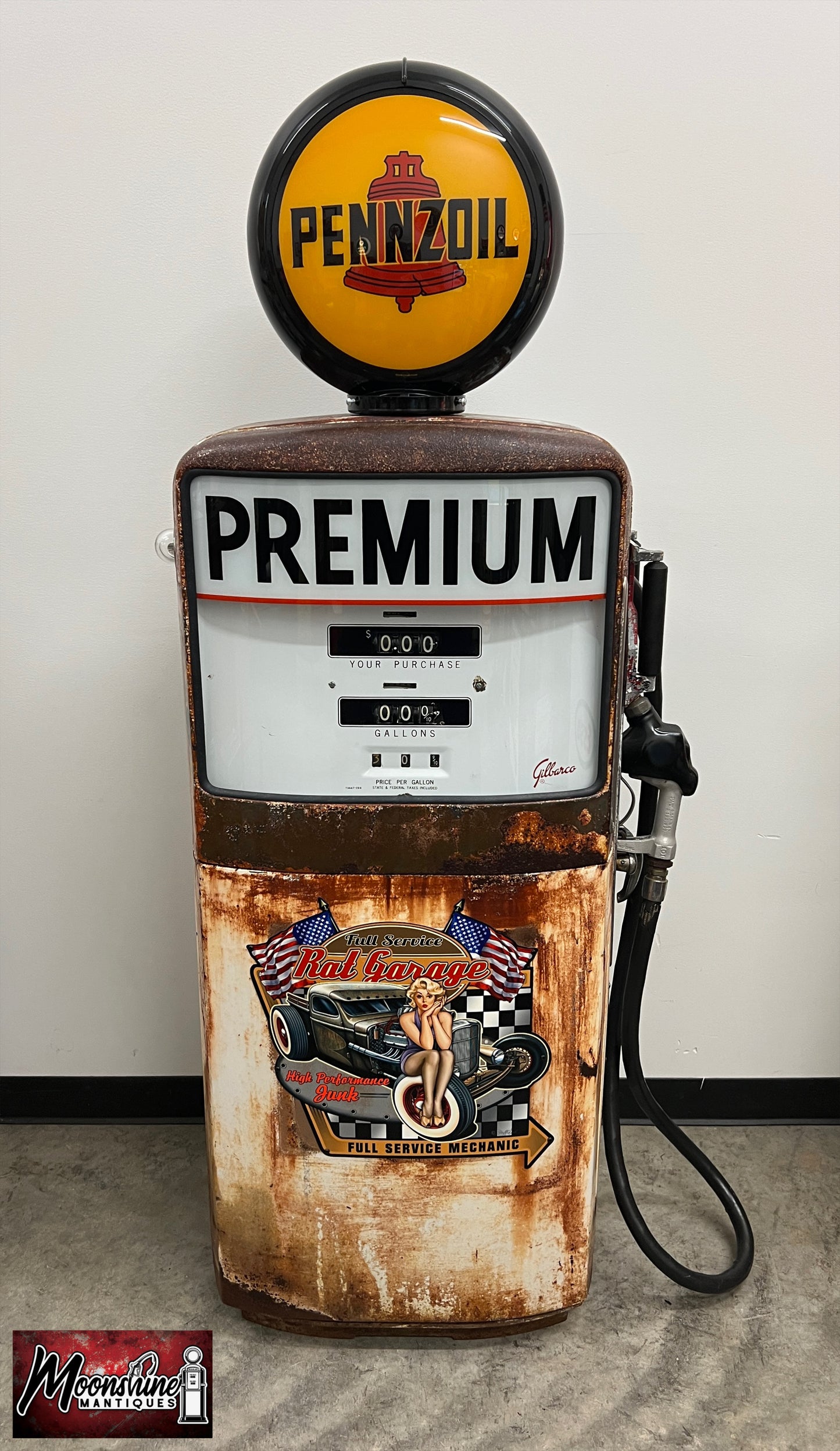 1950’s PENNZOIL Rat Rod Garage Gilbarco Gas Pump - Rustoration - Shipping Available!