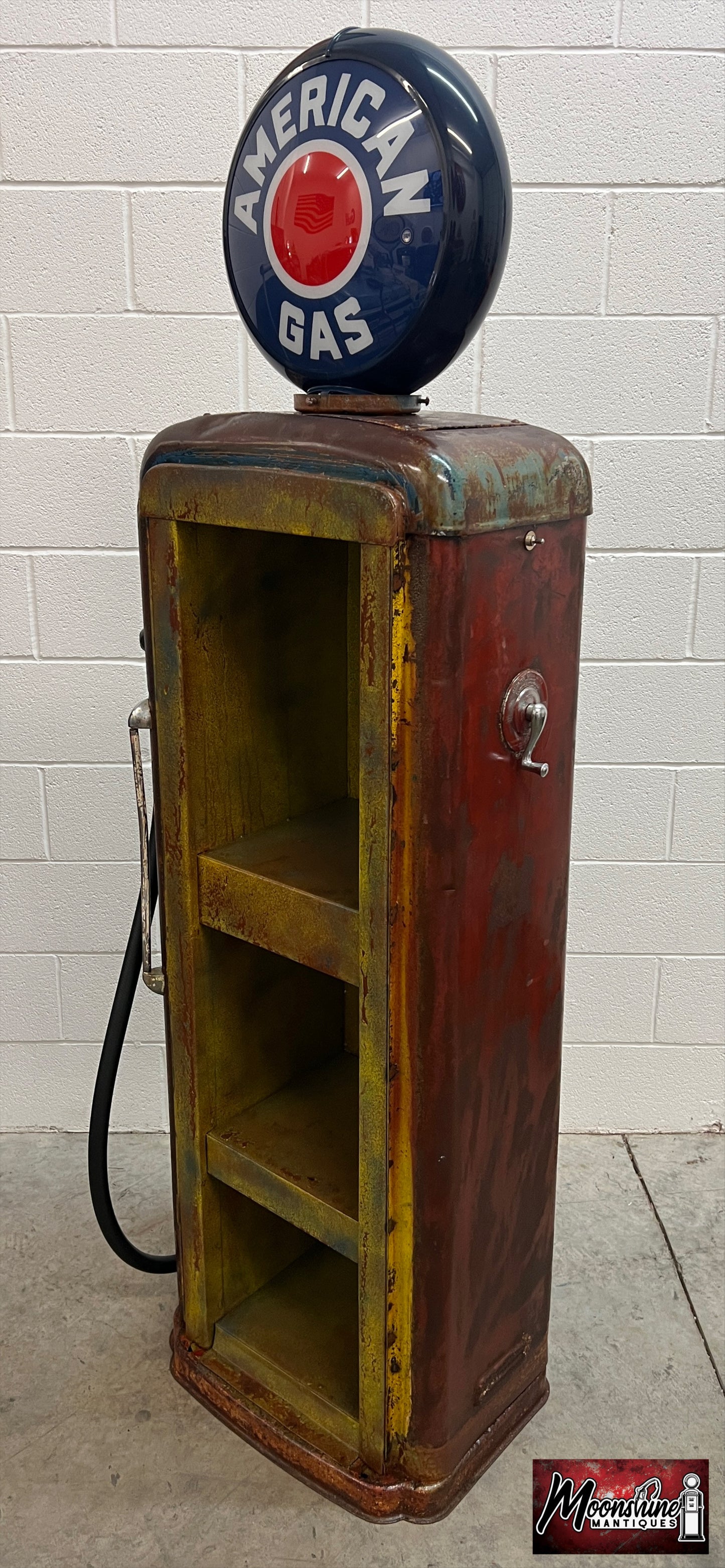 Rustoration 1940s AMERICAN GAS Gilbarco Gas Pump w/ Shelves - Mancave Decor - Free Shipping!