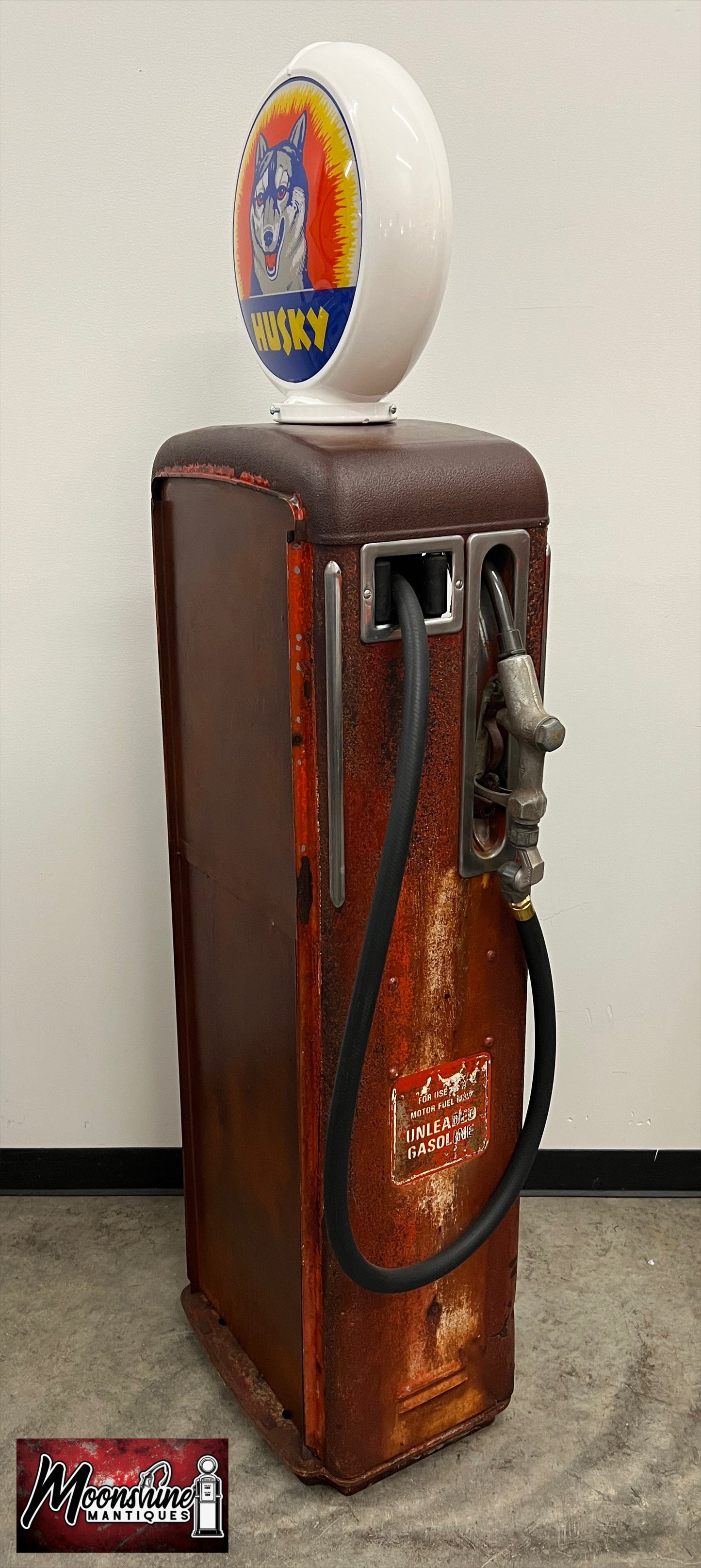 Rustoration 1950’s HUSKY GASOLINE Gilbarco Gas Pump w/ Shelves - Free Shipping!
