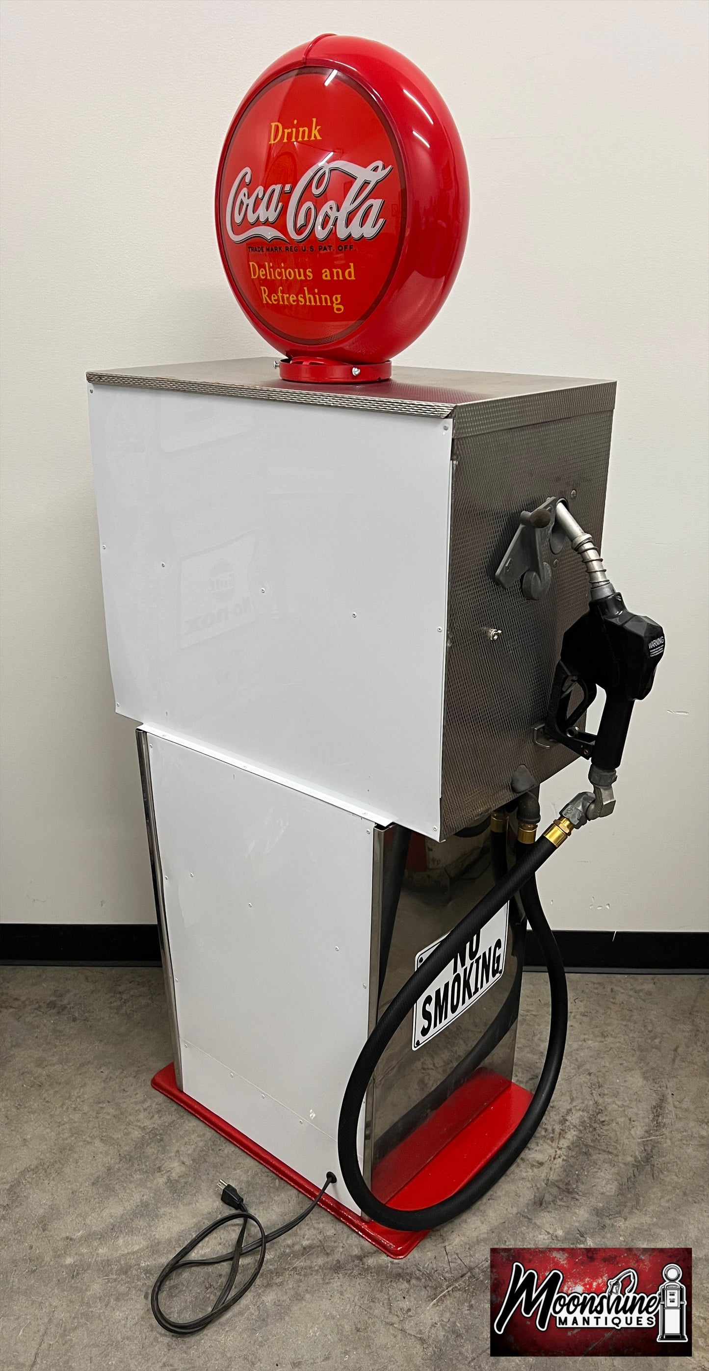 Custom 1960’s COCA COLA Bennett Gas Pump w/ Display Shelves - Free Shipping!