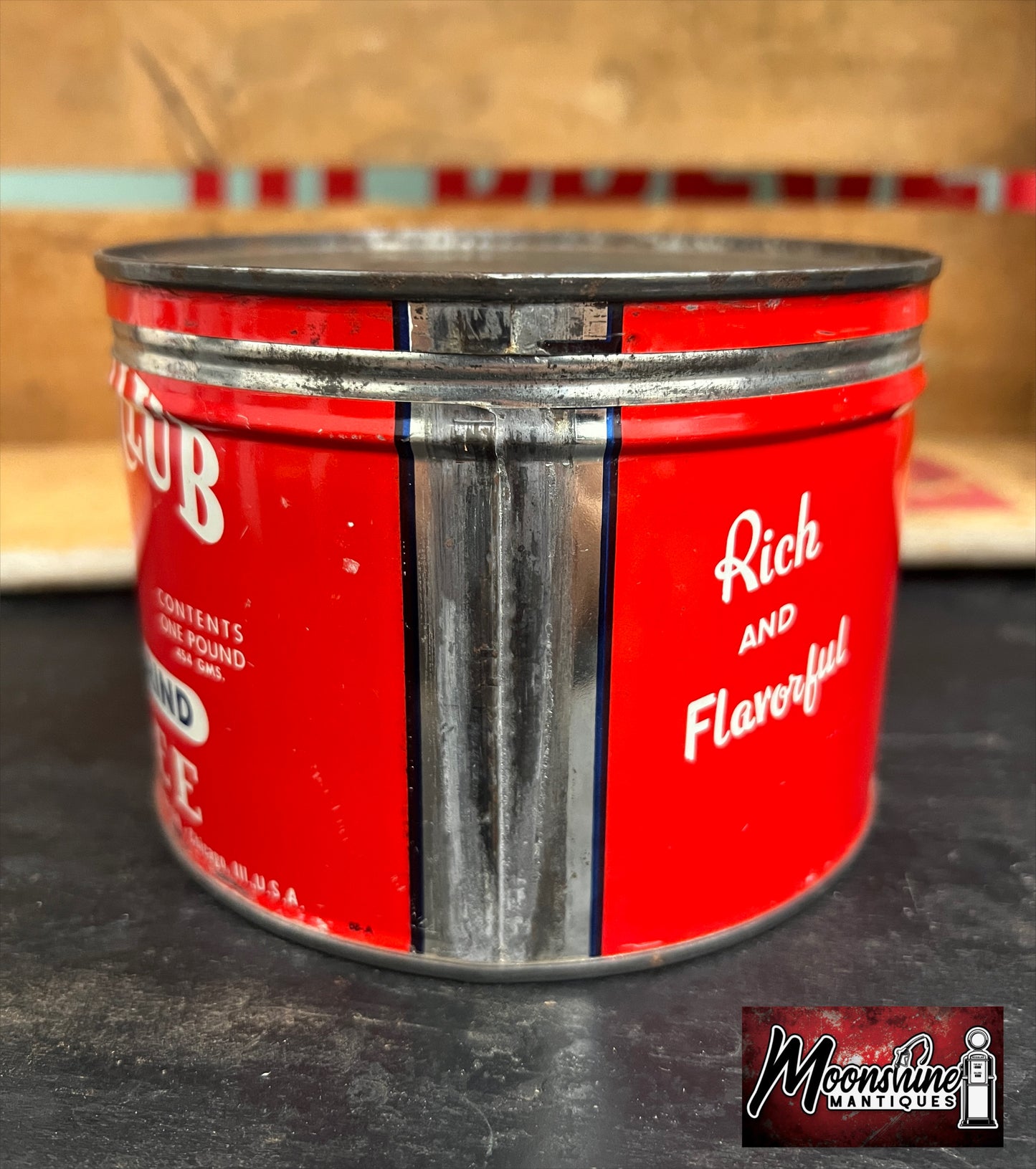 Vtg. YACHT CLUB COFFEE Tin Can - Free Shipping!