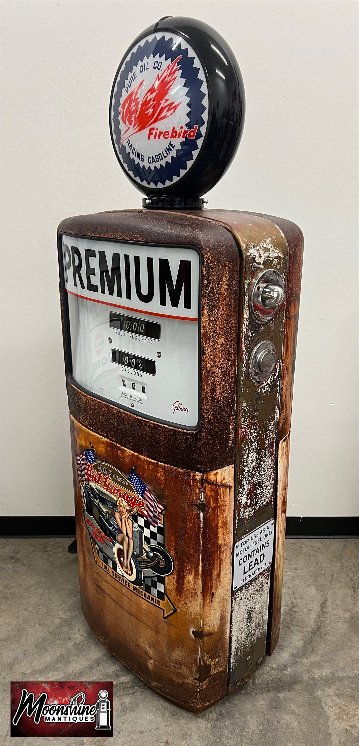 1950’s PURE FIREBIRD Rat Rod Garage Gilbarco Gas Pump - Rustoration - Shipping Available!