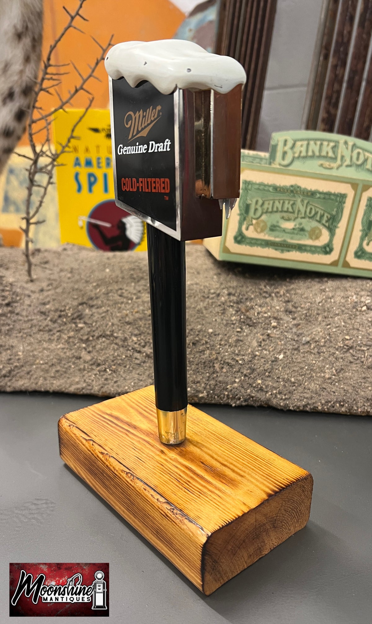 Vtg. Miller Genuine Draft Beer Tap Handle Cold Filtered MGD - Free Shipping!