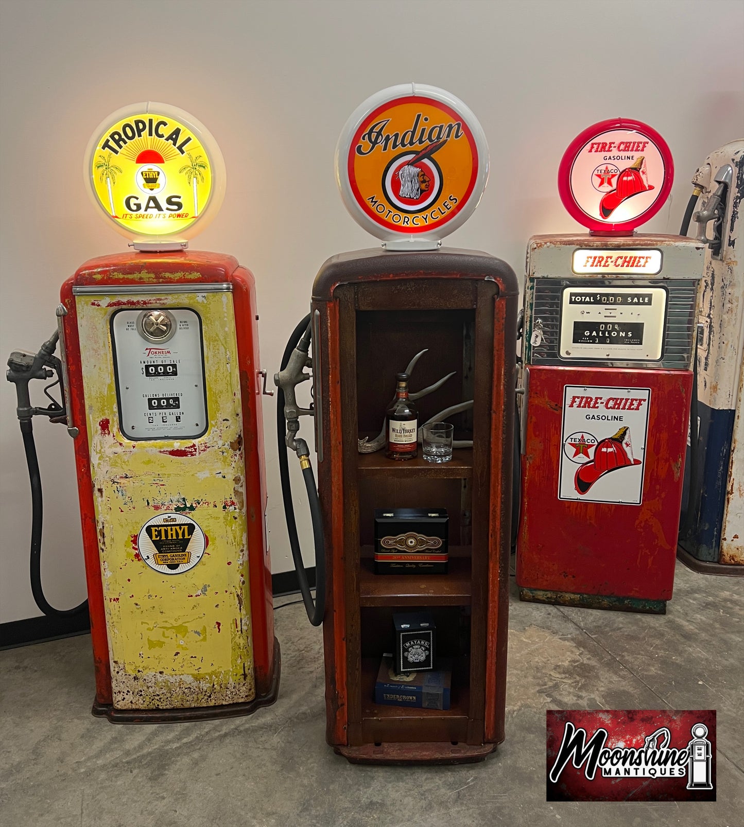 1950’s INDIAN MOTORCYCLES Gilbarco Gas Pump w/ Custom Shelves - Rustoration - Free Shipping!