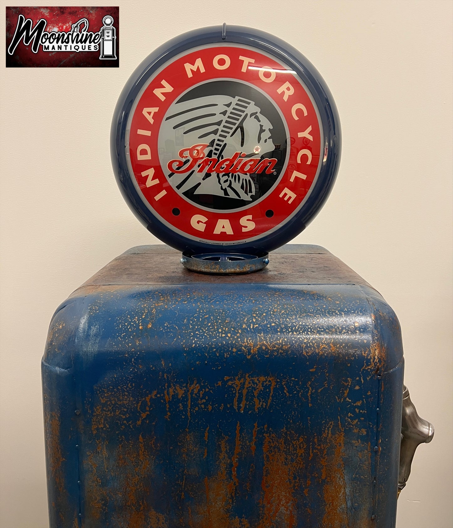 1940’s INDIAN MOTORCYCLE Gas Pump w/ Custom Made Whiskey Bar & Cigar Humidor - Free Shipping!