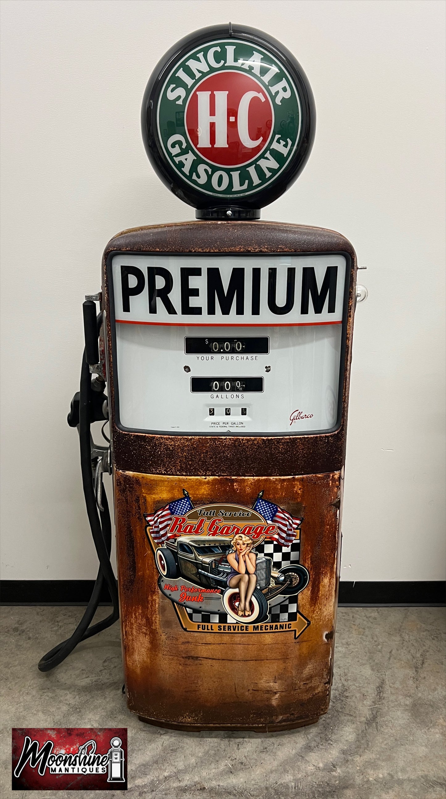 1950’s SINCLAIR H-C Rat Rod Garage Gilbarco Gas Pump - Rustoration - Shipping Available!