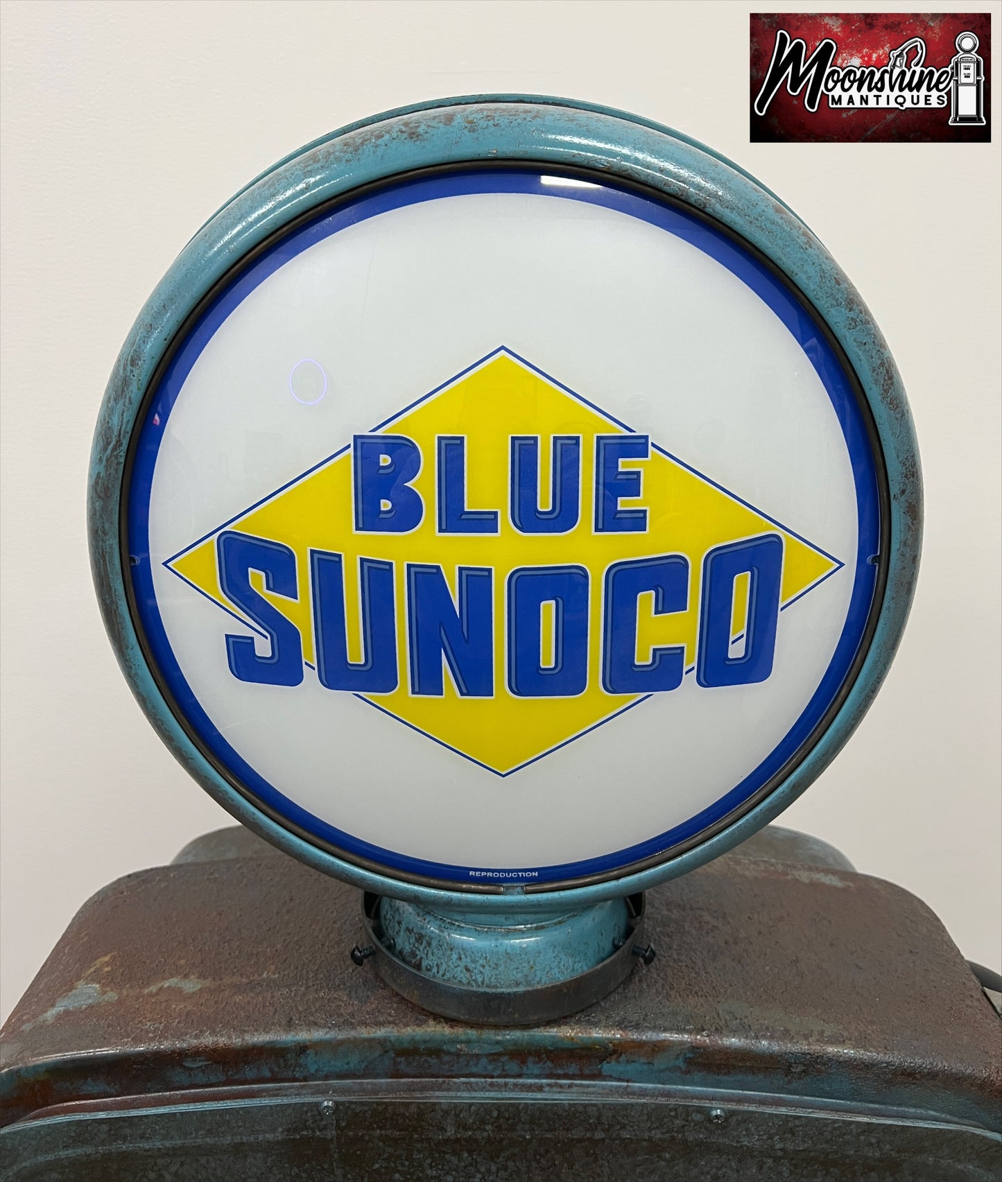 1950’s SUNOCO Gilbarco Gas Pump with Custom Glass Shelves & Bluetooth Speakers - Free Shipping!