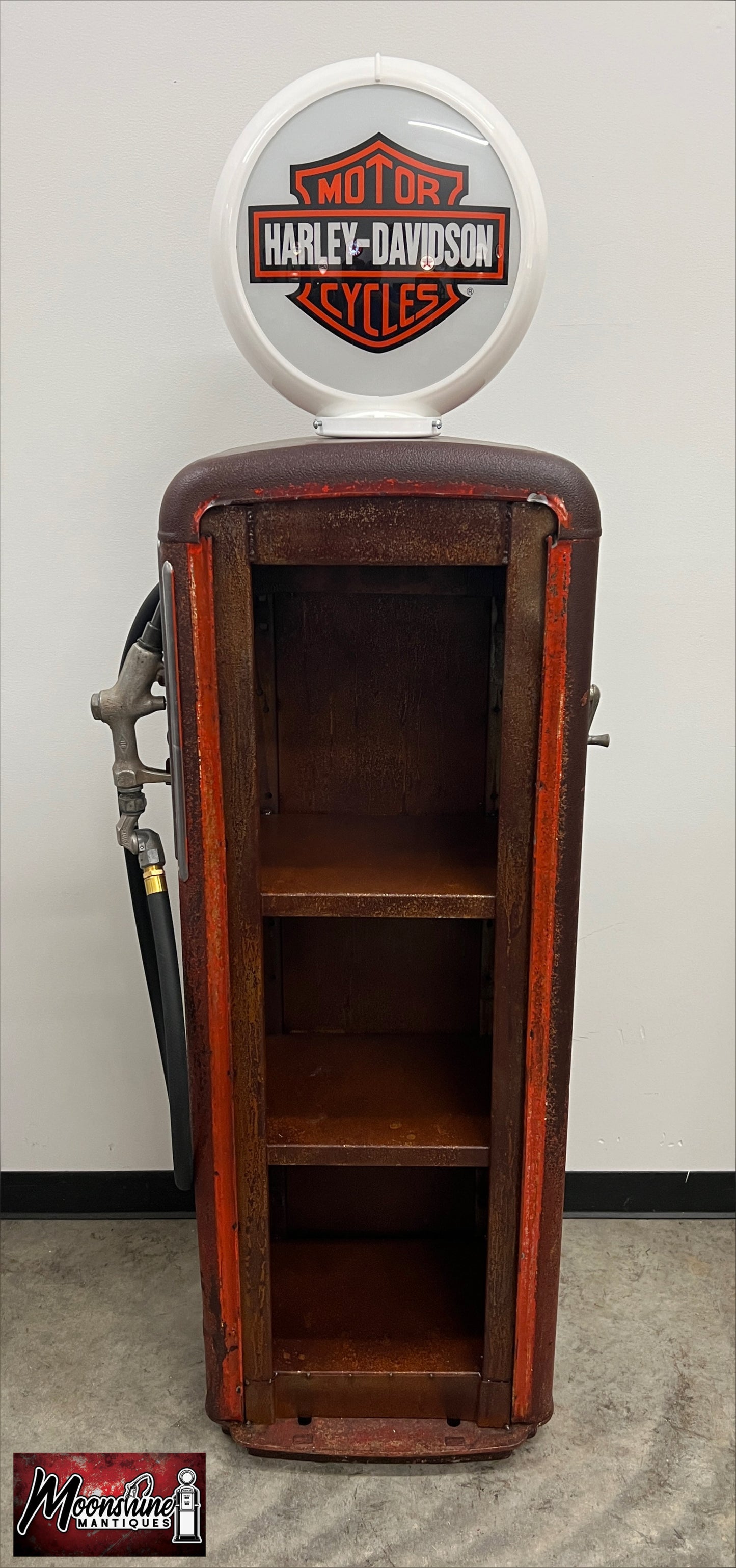 1950’s HARLEY DAVIDSON MOTORCYCLES Gilbarco Gas Pump w/ Shelves - Free Shipping!