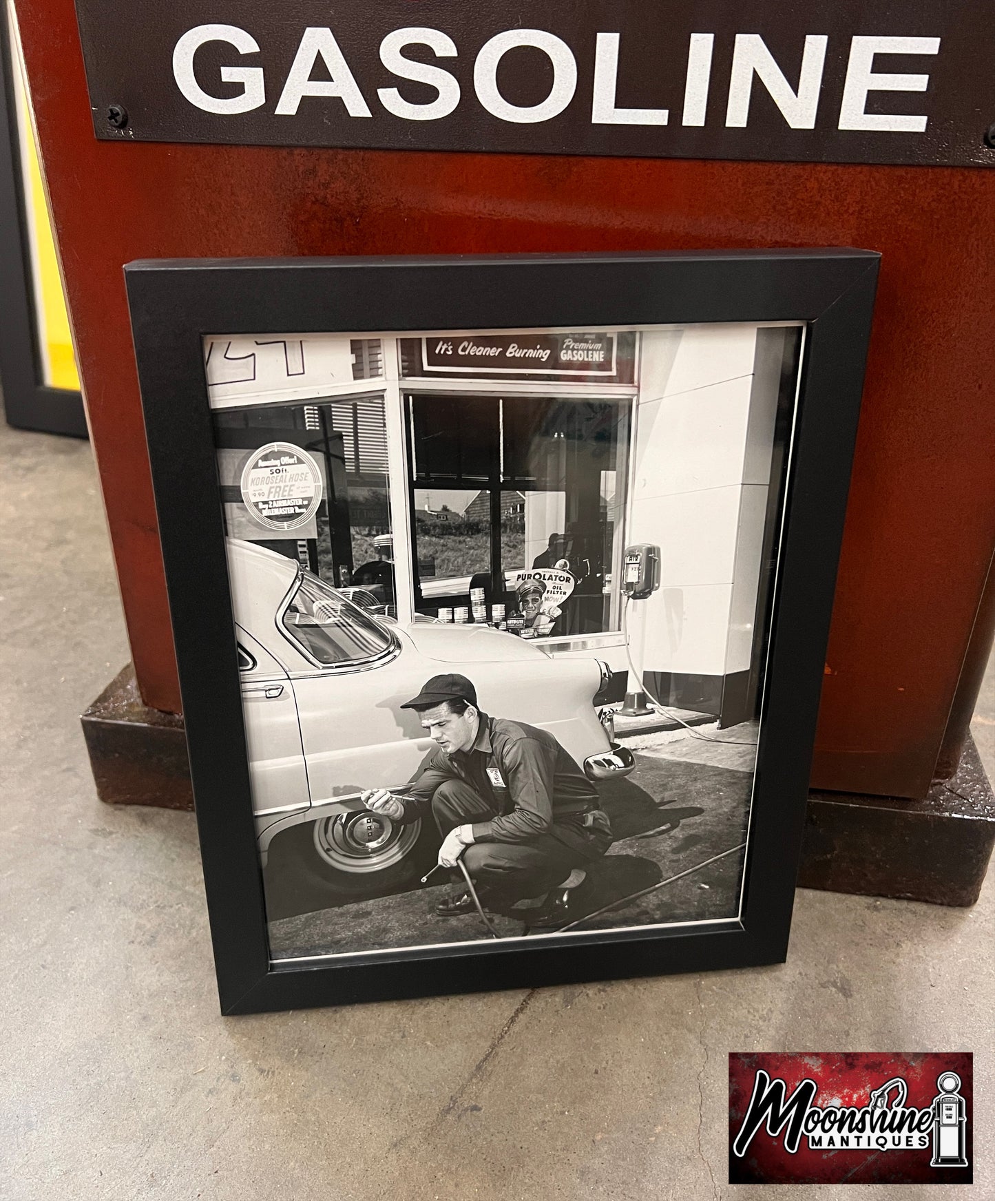 Vtg. Original 1950's CITIES SERVICE STATION Framed Photo - Free Shipping!