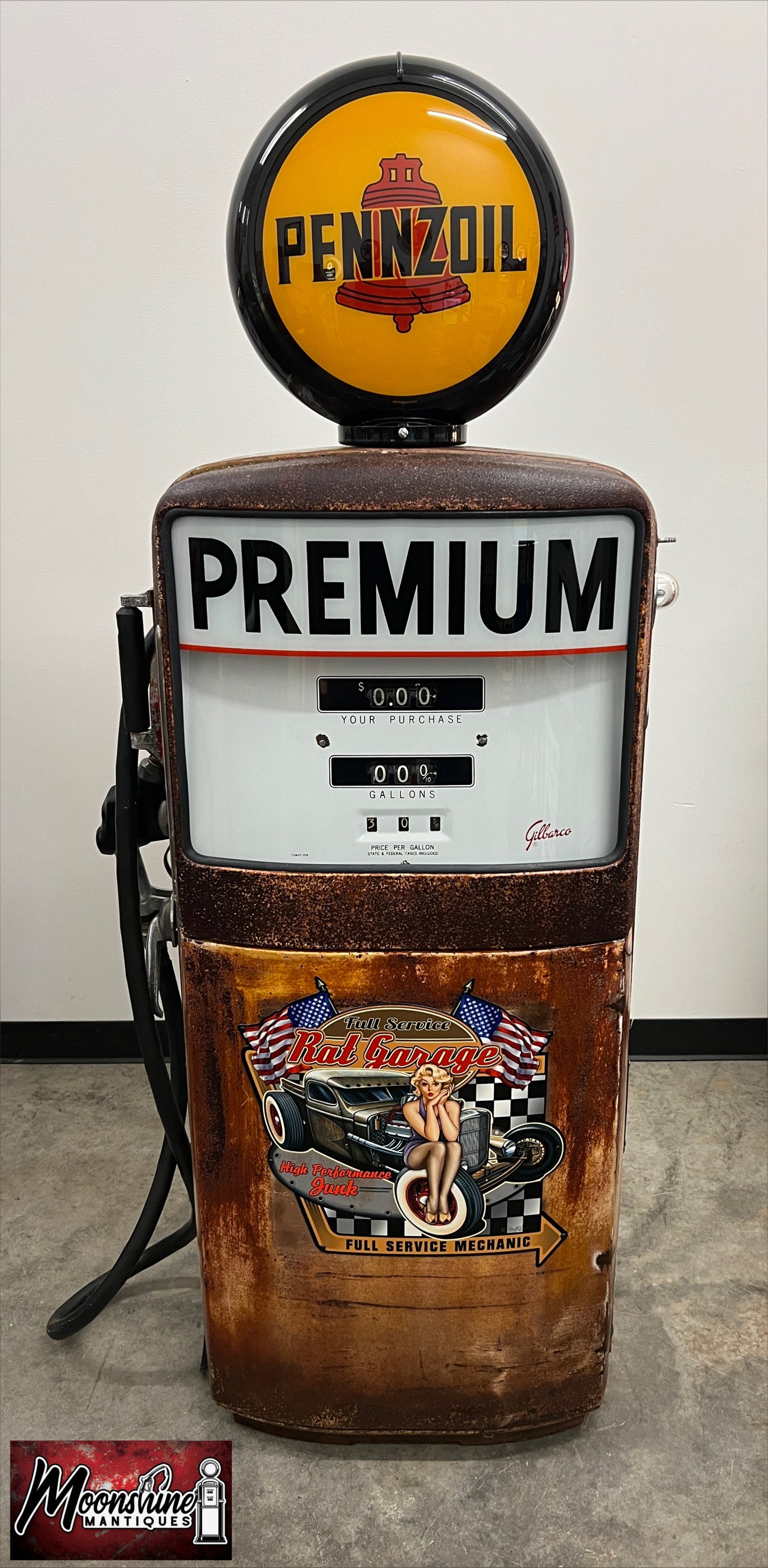 1950’s PENNZOIL Rat Rod Garage Gilbarco Gas Pump - Rustoration - Shipping Available!