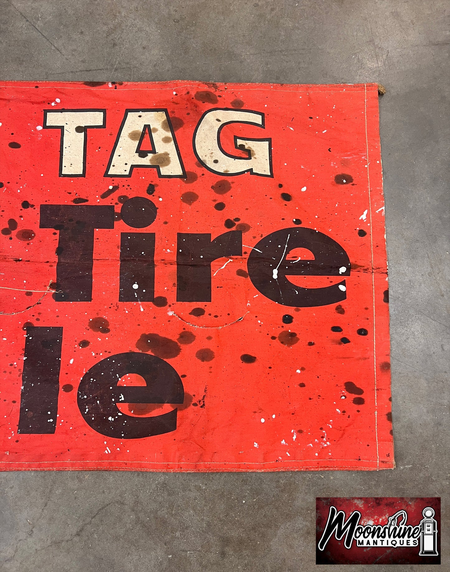 Vtg. 1950's GULF TIRE Banner / Sign - Free Shipping!