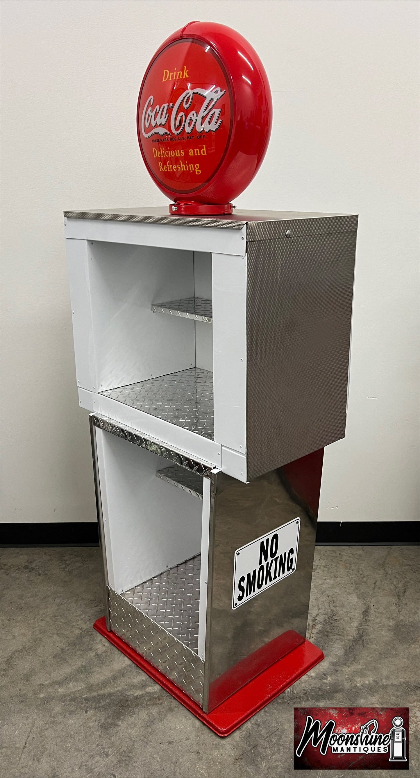 Custom 1960’s COCA COLA Bennett Gas Pump w/ Display Shelves - Free Shipping!