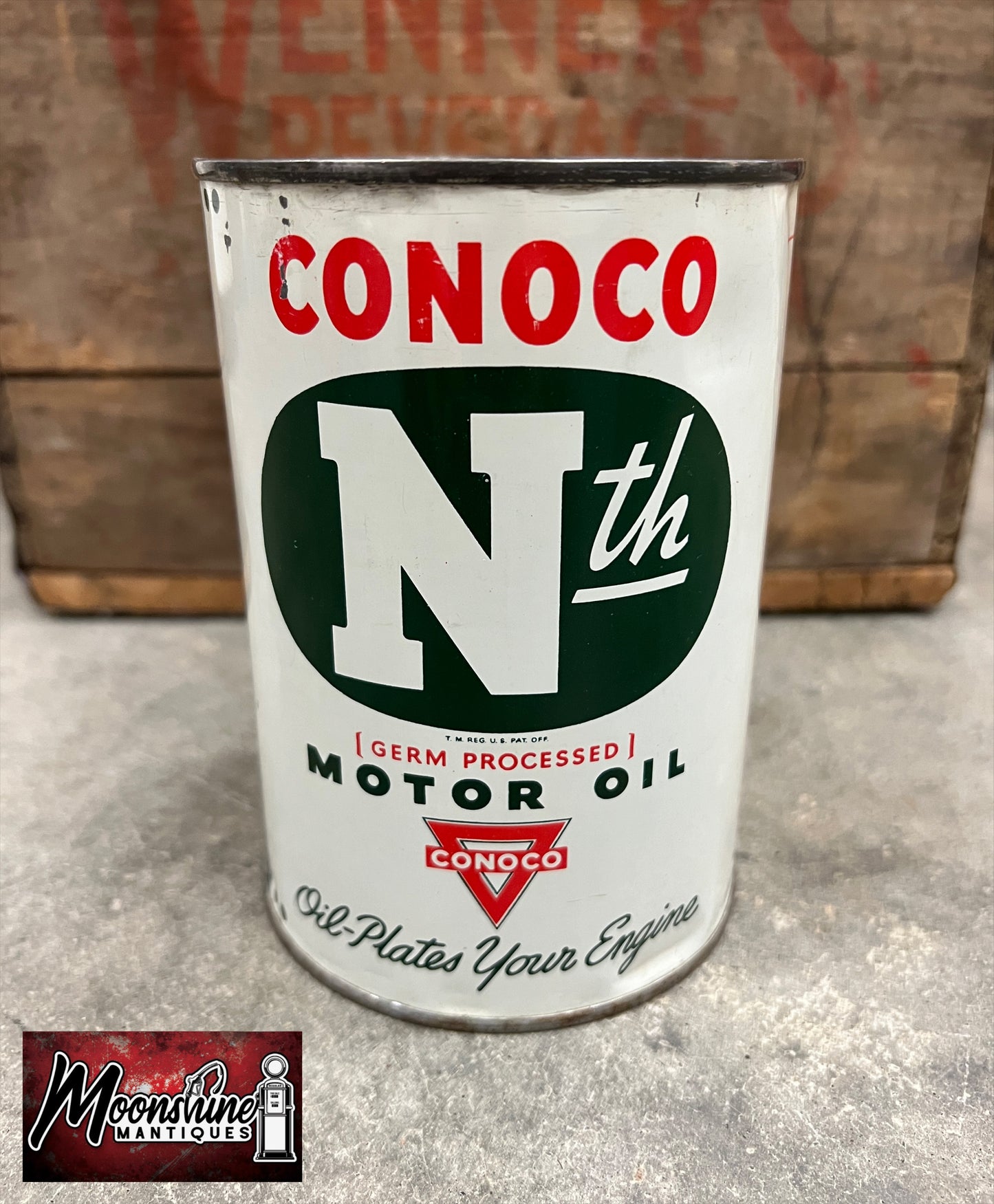 1940’s CONOCO Nth Motor Oil Can 1 qt. - Free Shipping!