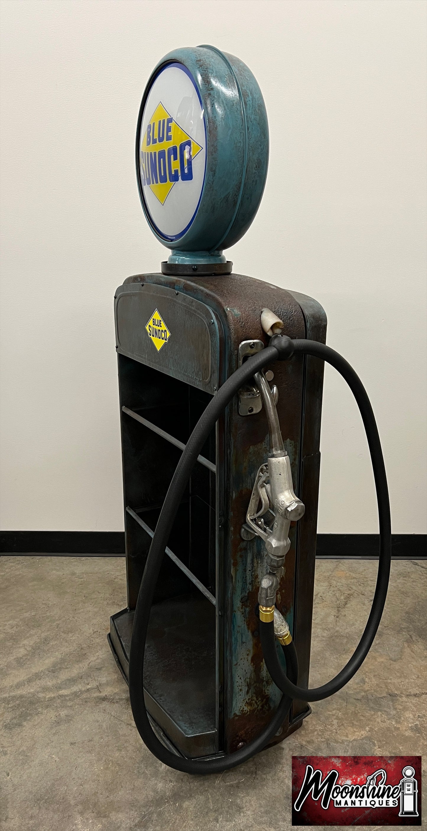 1950’s SUNOCO Gilbarco Gas Pump with Custom Glass Shelves & Bluetooth Speakers - Free Shipping!