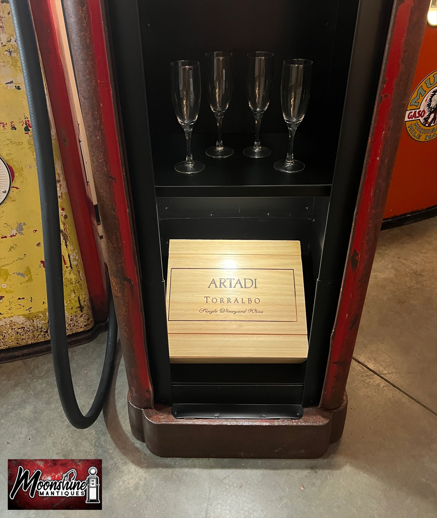1930’s ROUTE 66 Gilbarco Gas Pump Wine Cabinet - Home / Bar Decor - Free Shipping!