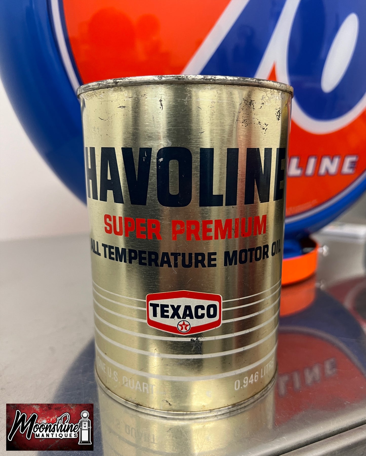 FULL 1970’s TEXACO Havoline Super Premium Motor Oil Can 1 qt. - Free Shipping!