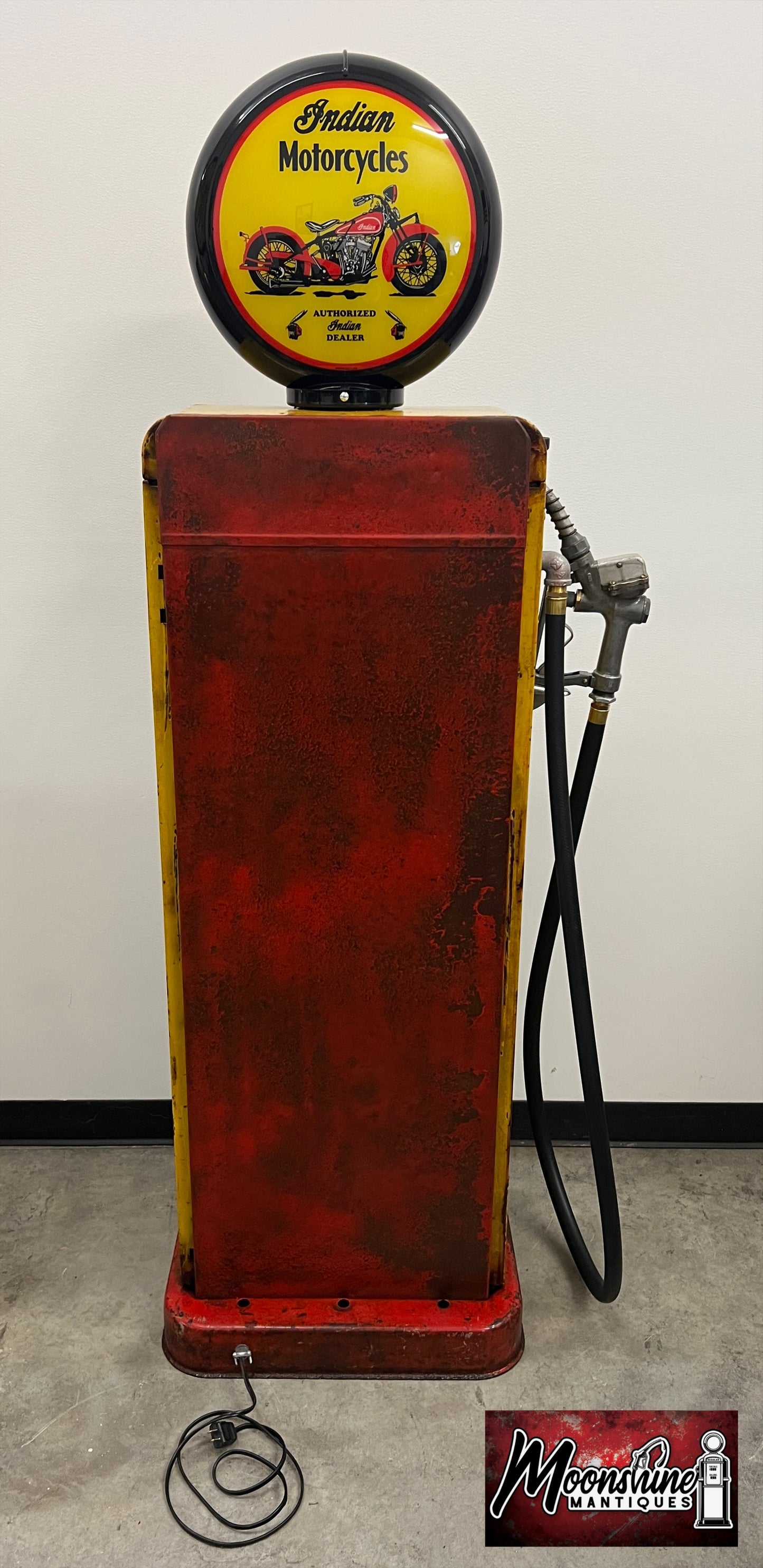 Rustoration 1940’s INDIAN MOTORCYCLES Bowser Gas Pump w/ Shelves - Free Shipping!